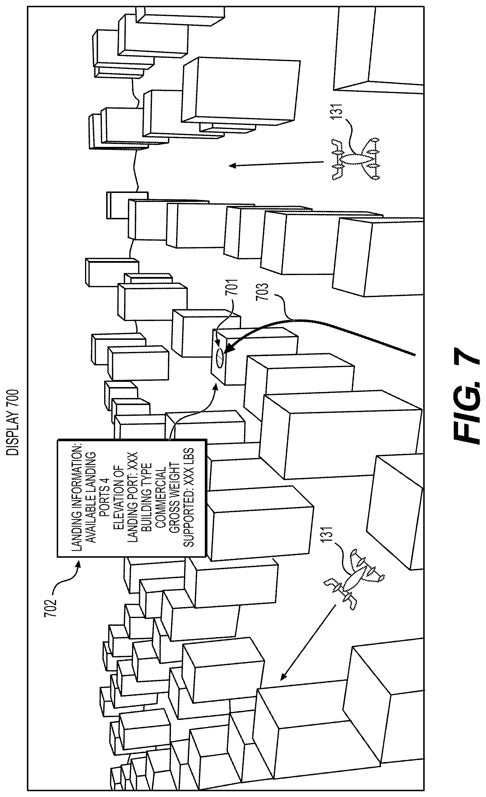 Patent US11847925 Figure 10 – Systems and methods to display an elevated landing port for an urban air mobility vehicle