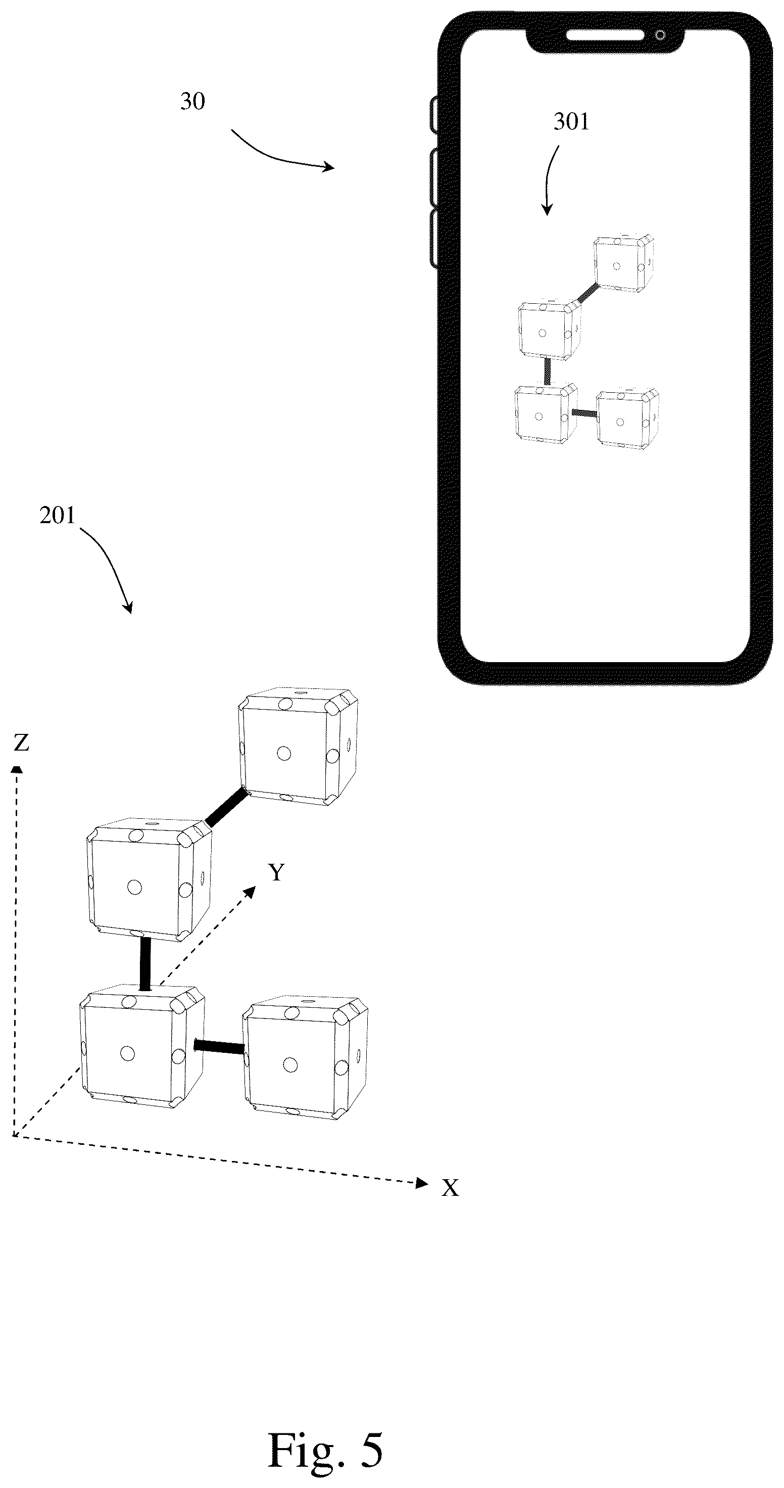 Patent US11847930 Figure 5 – Three dimensional cube-like member