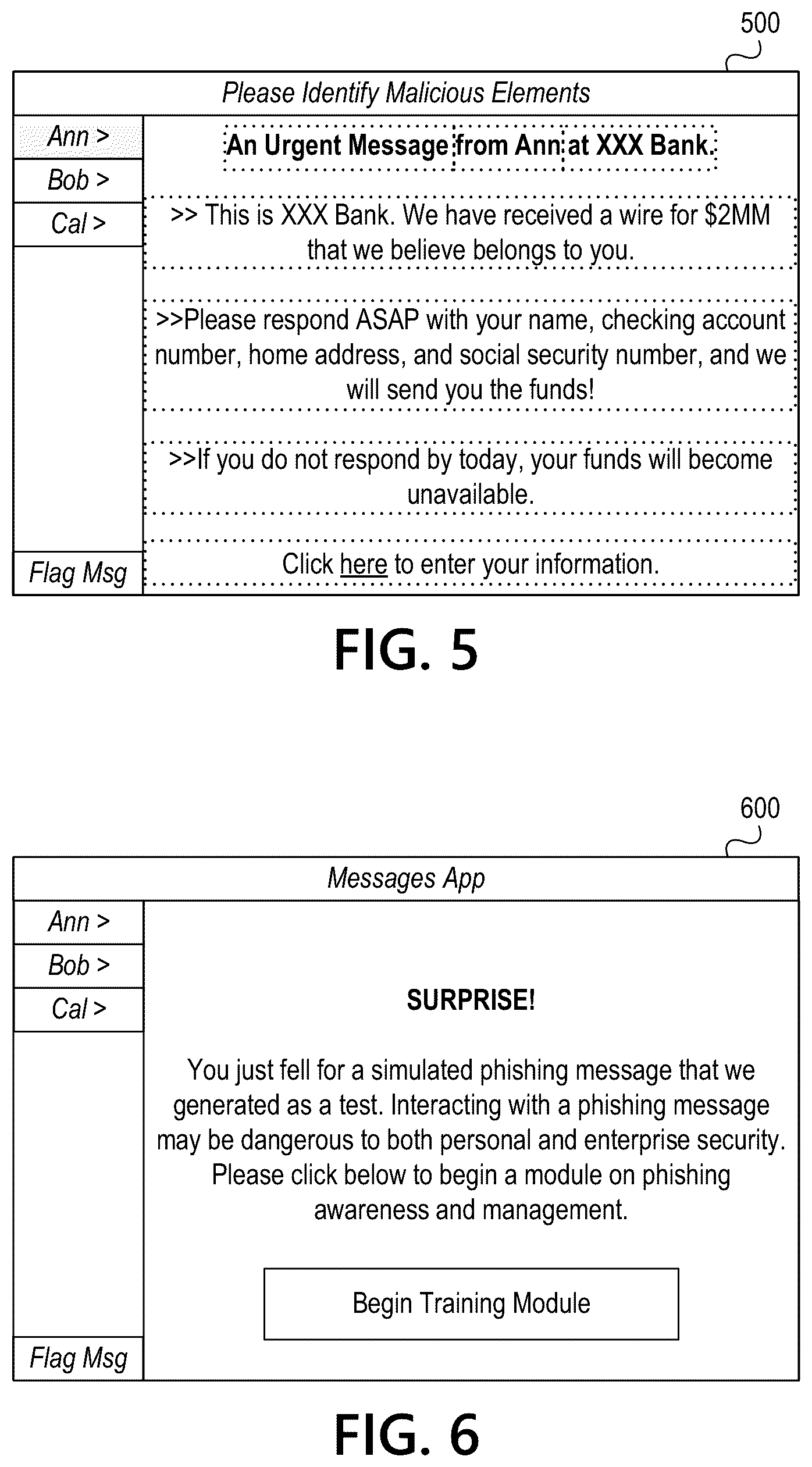 Patent US11847935 Figure 12 – Prompting users to annotate simulated phishing emails in cybersecurity training
