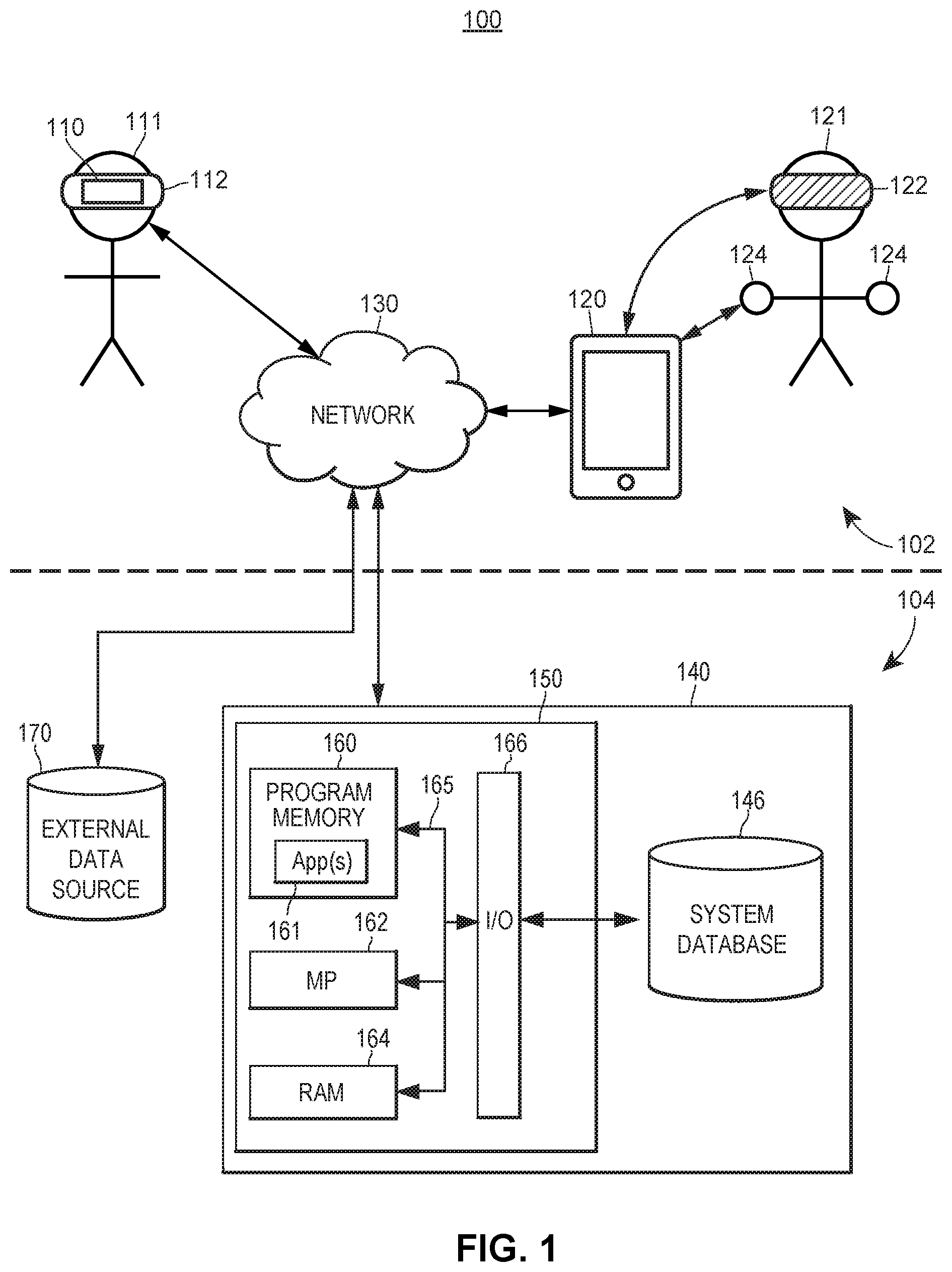 Patent US11847937 Figure 1 – Virtual multi-property training environment