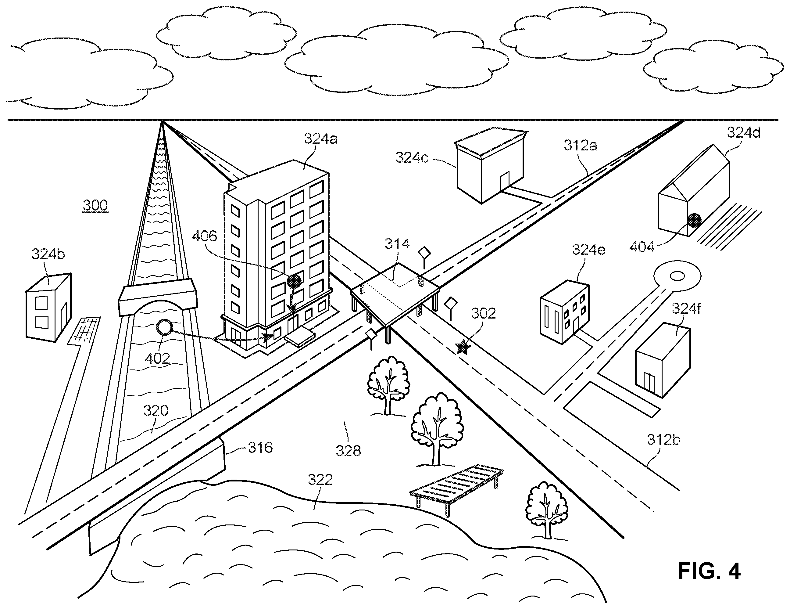 Patent US11847937 Figure 4 – Virtual multi-property training environment