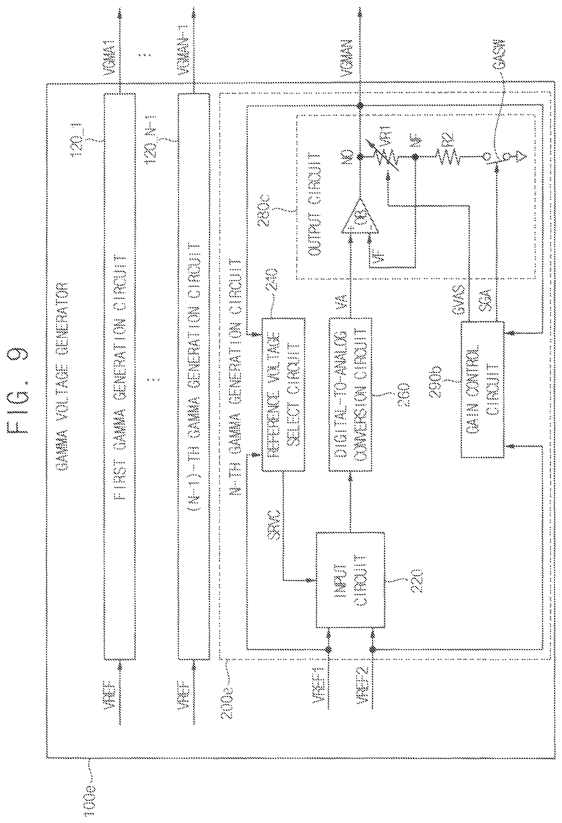 Patent US11847951 Figure 9 – Gamma voltage generator, display driver, display device and method of generating a gamma voltage