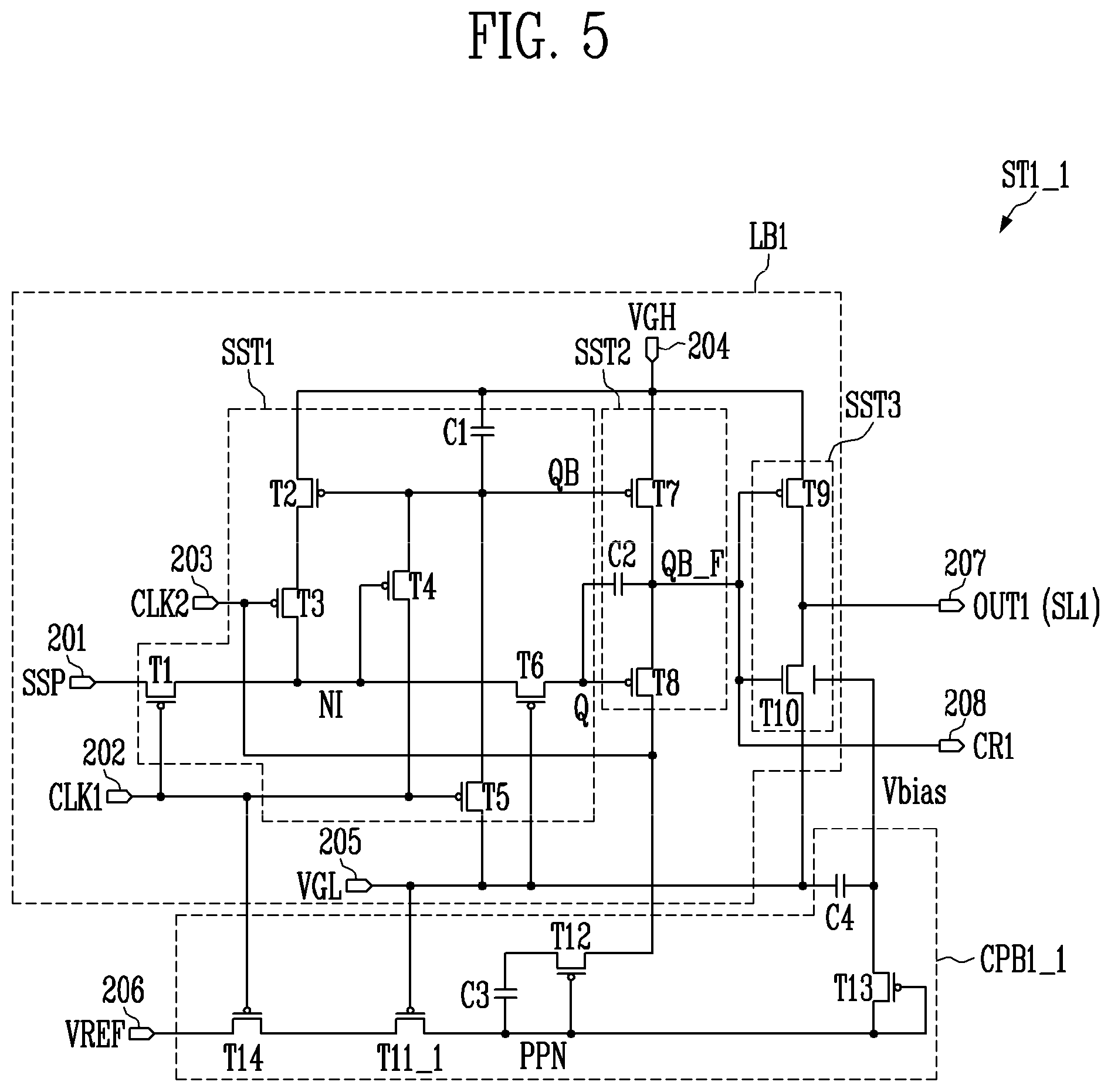 Patent US11847956 Figure 5 – Scan driver