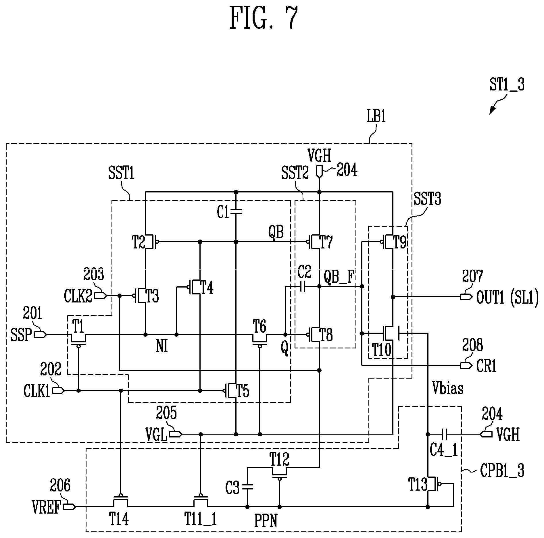 Patent US11847956 Figure 7 – Scan driver