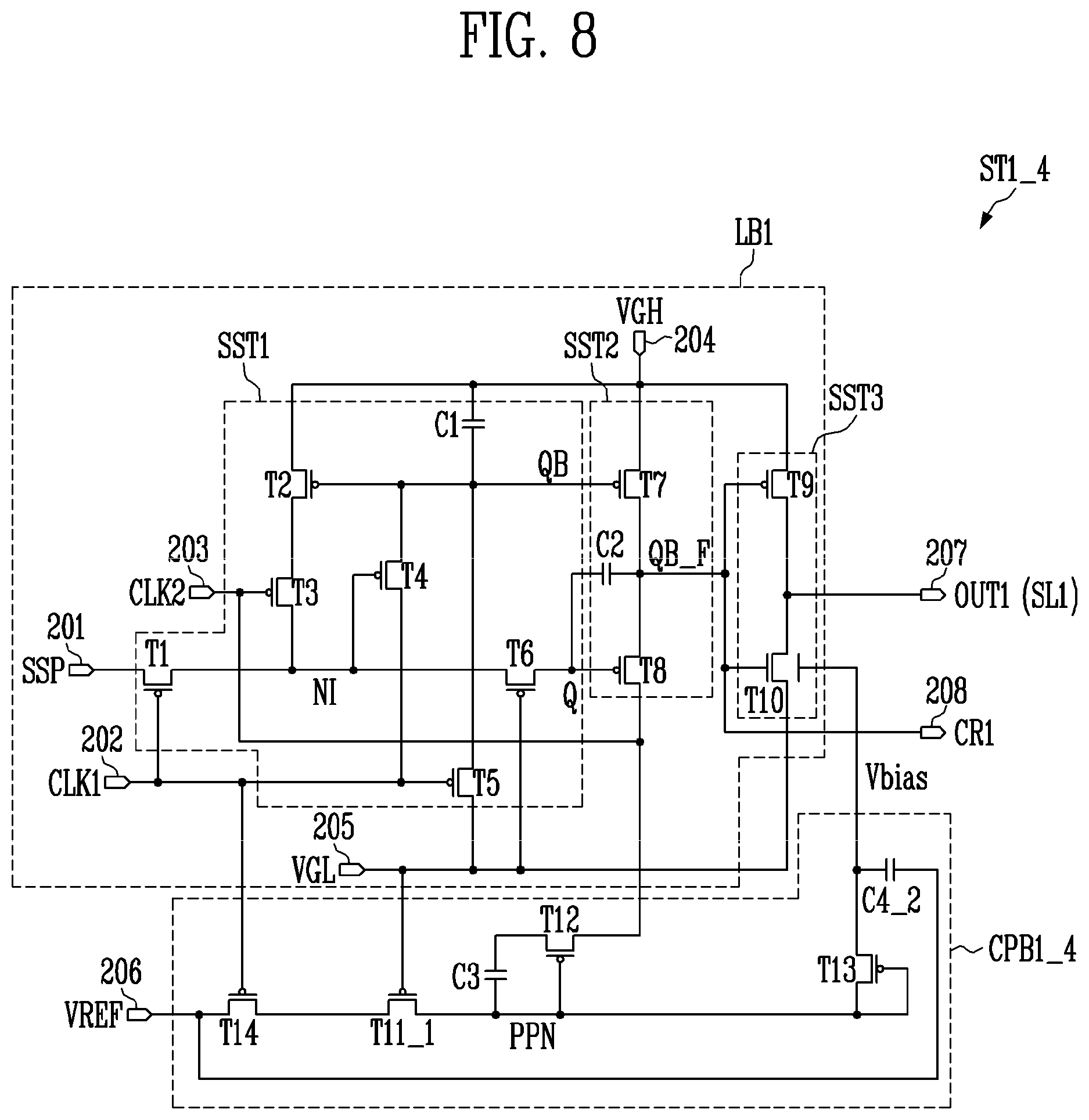 Patent US11847956 Figure 8 – Scan driver