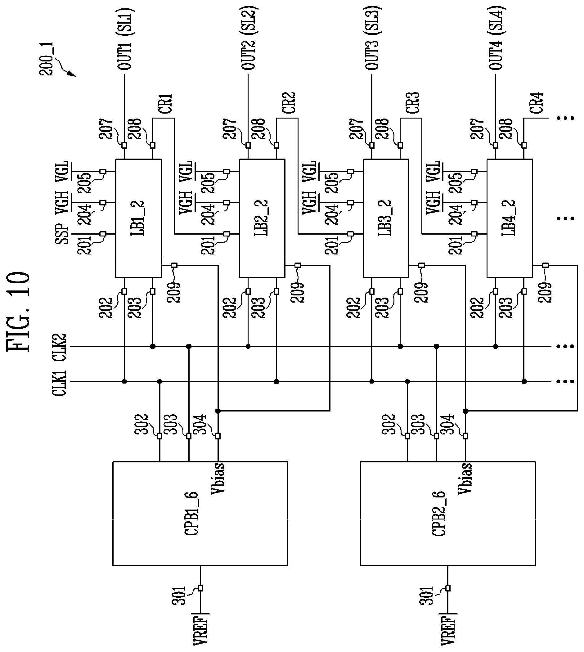 Patent US11847956 Figure 10 – Scan driver