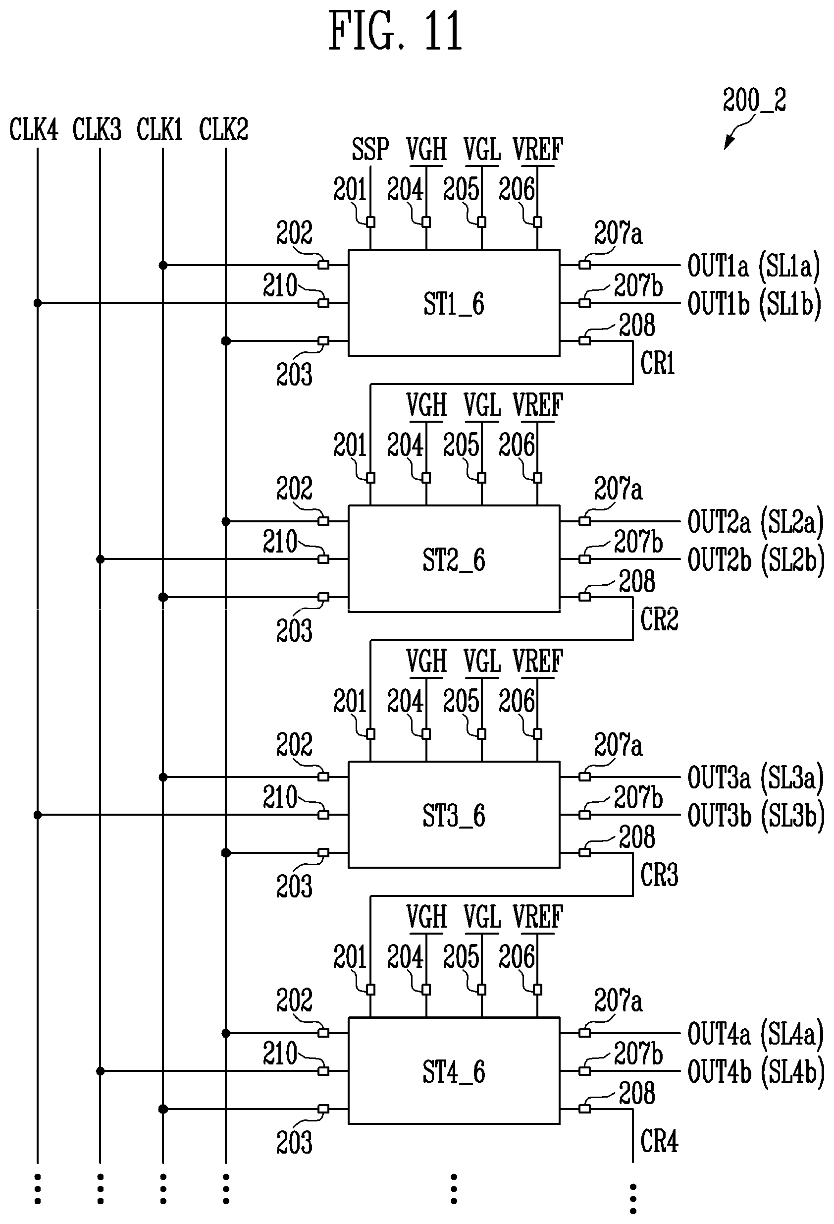 Patent US11847956 Figure 11 – Scan driver