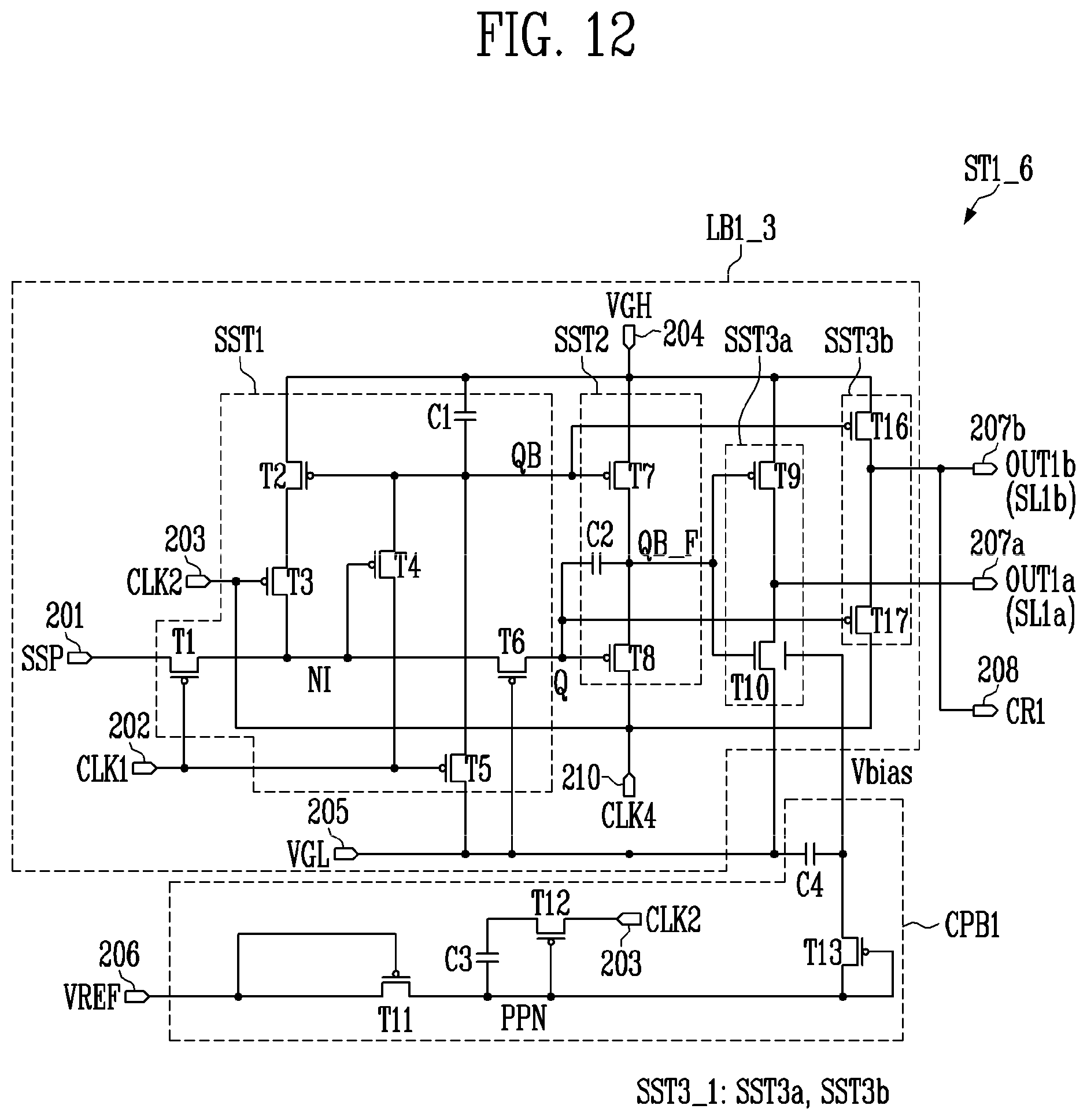 Patent US11847956 Figure 12 – Scan driver