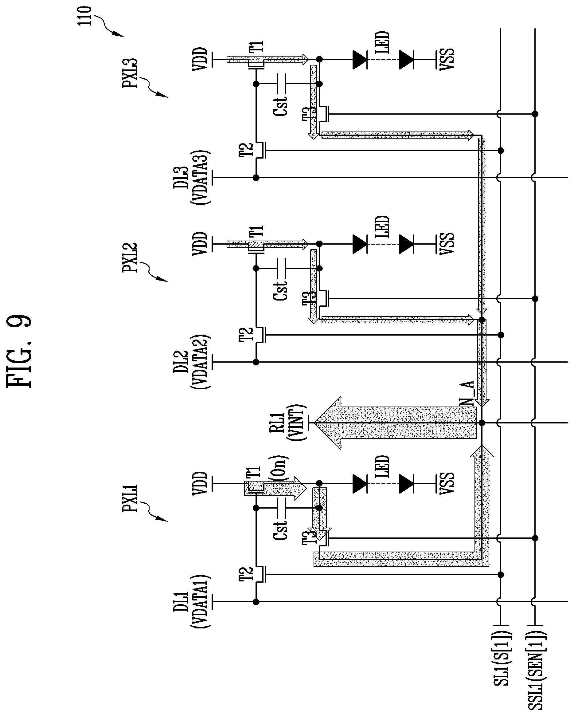 Patent US11847959 Figure 12 – Display device having sensing mode for sensing electrical characteristics of pixels