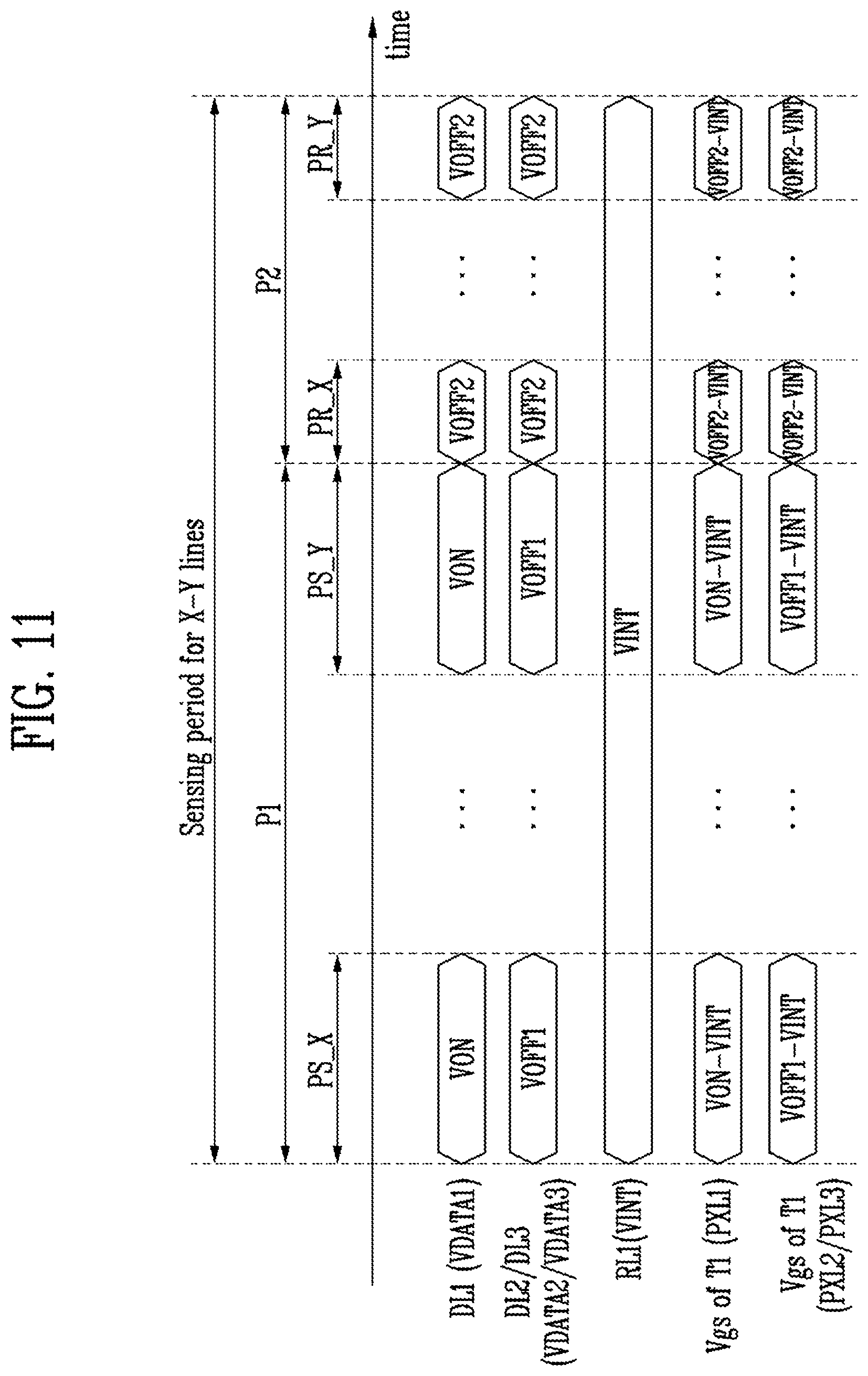 Patent US11847959 Figure 14 – Display device having sensing mode for sensing electrical characteristics of pixels