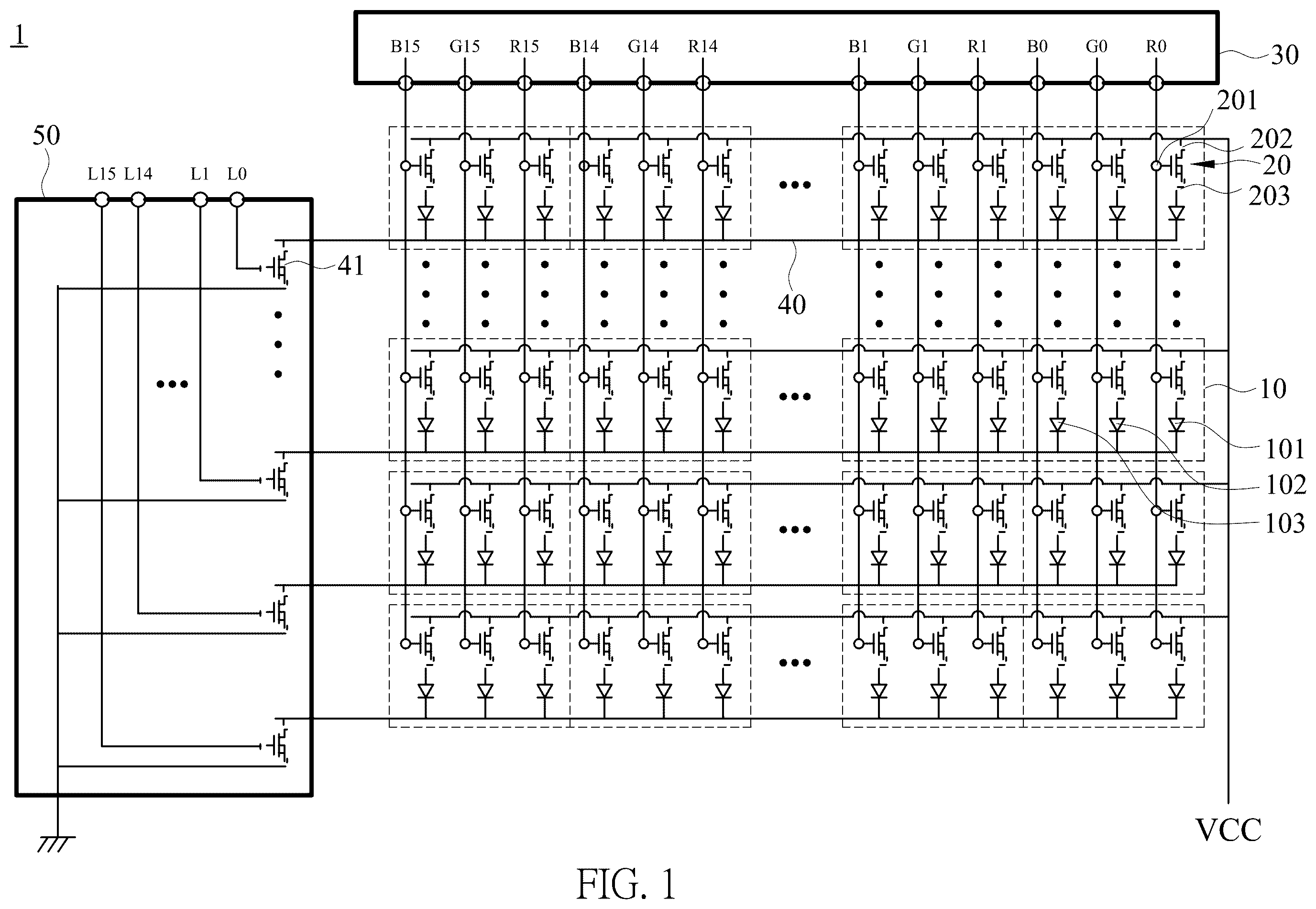 Patent US11847962 Figure 1 – Active mini LED display and driving method thereof