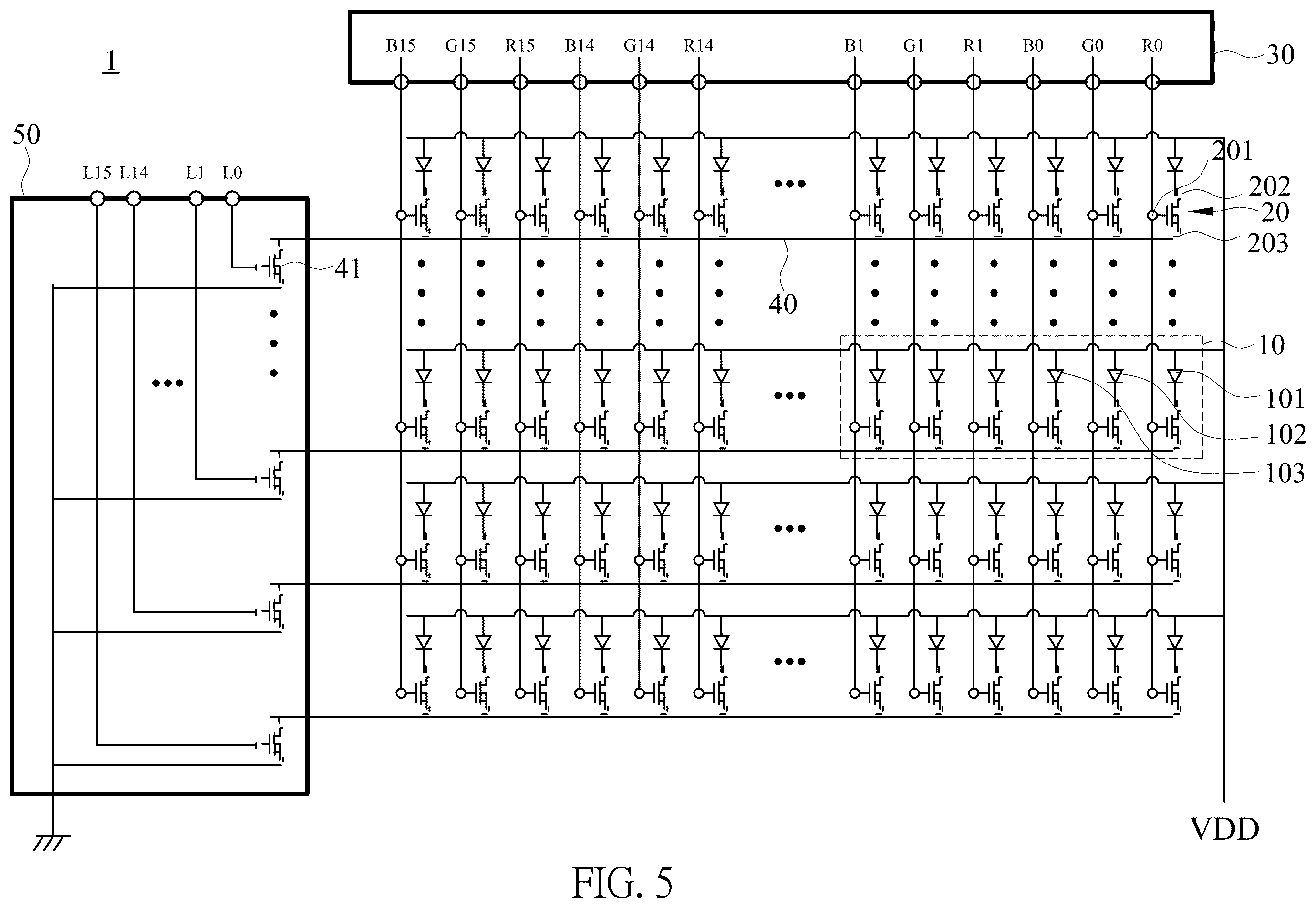 Patent US11847962 Figure 5 – Active mini LED display and driving method thereof