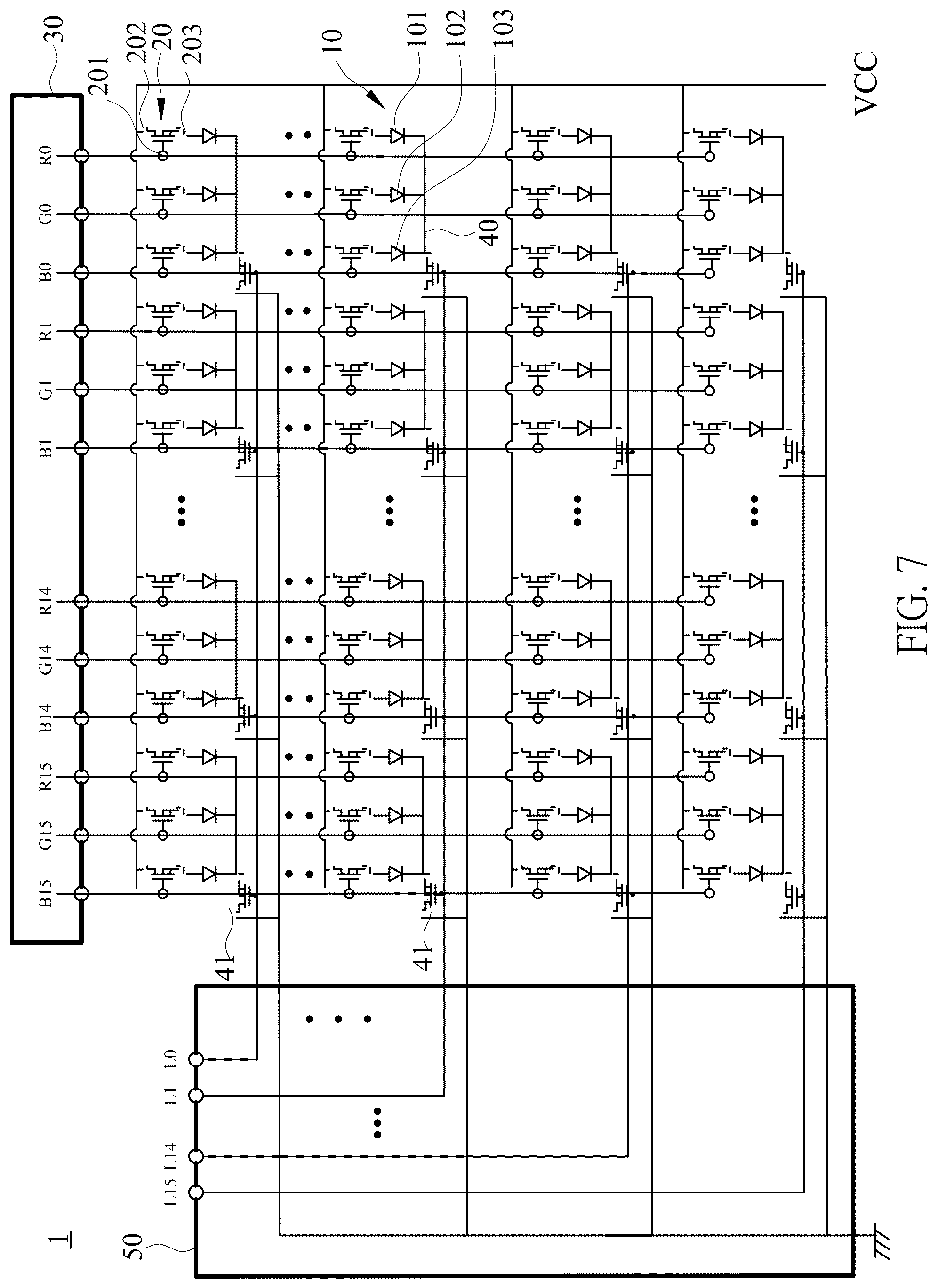 Patent US11847962 Figure 7 – Active mini LED display and driving method thereof
