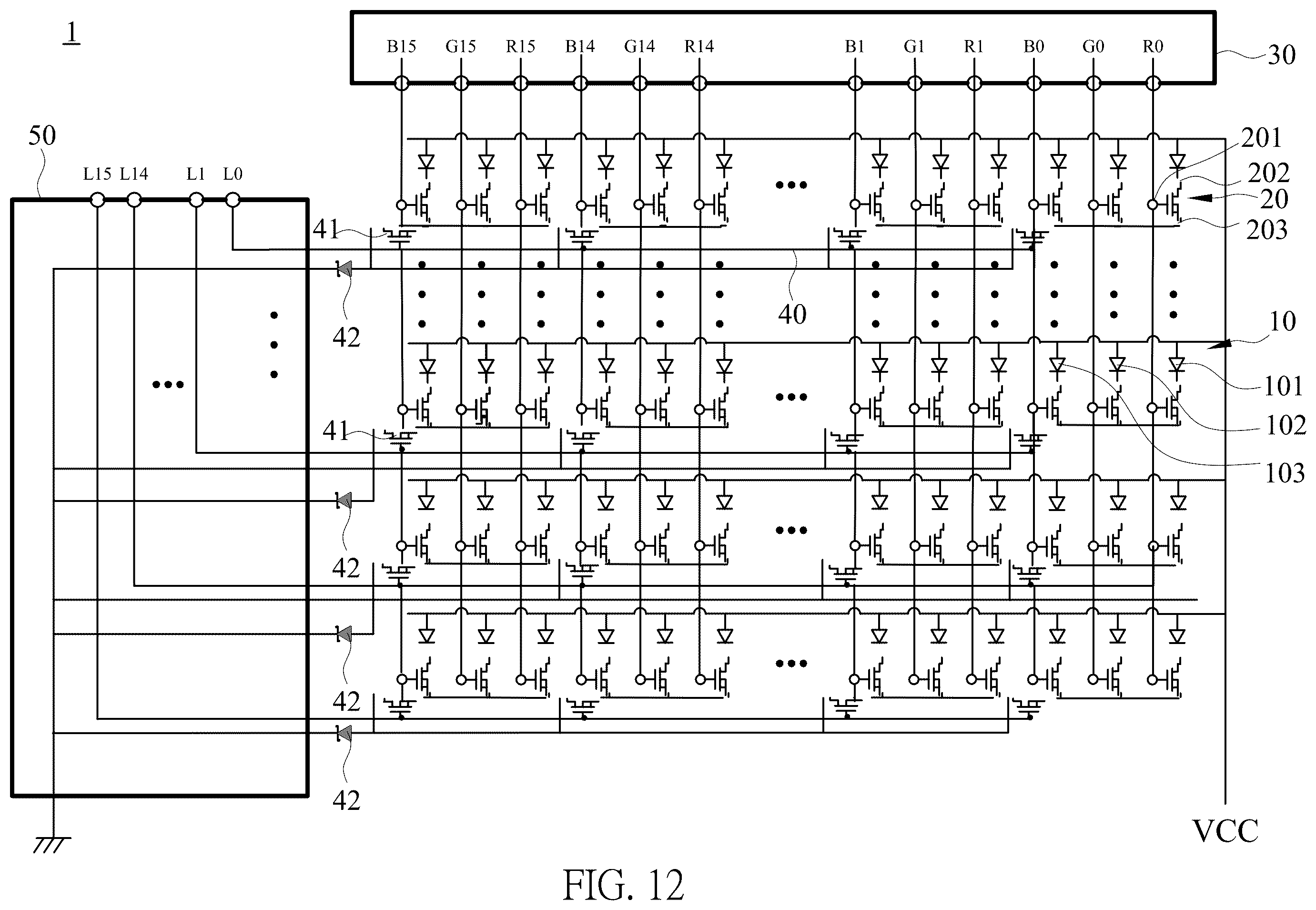 Patent US11847962 Figure 14 – Active mini LED display and driving method thereof