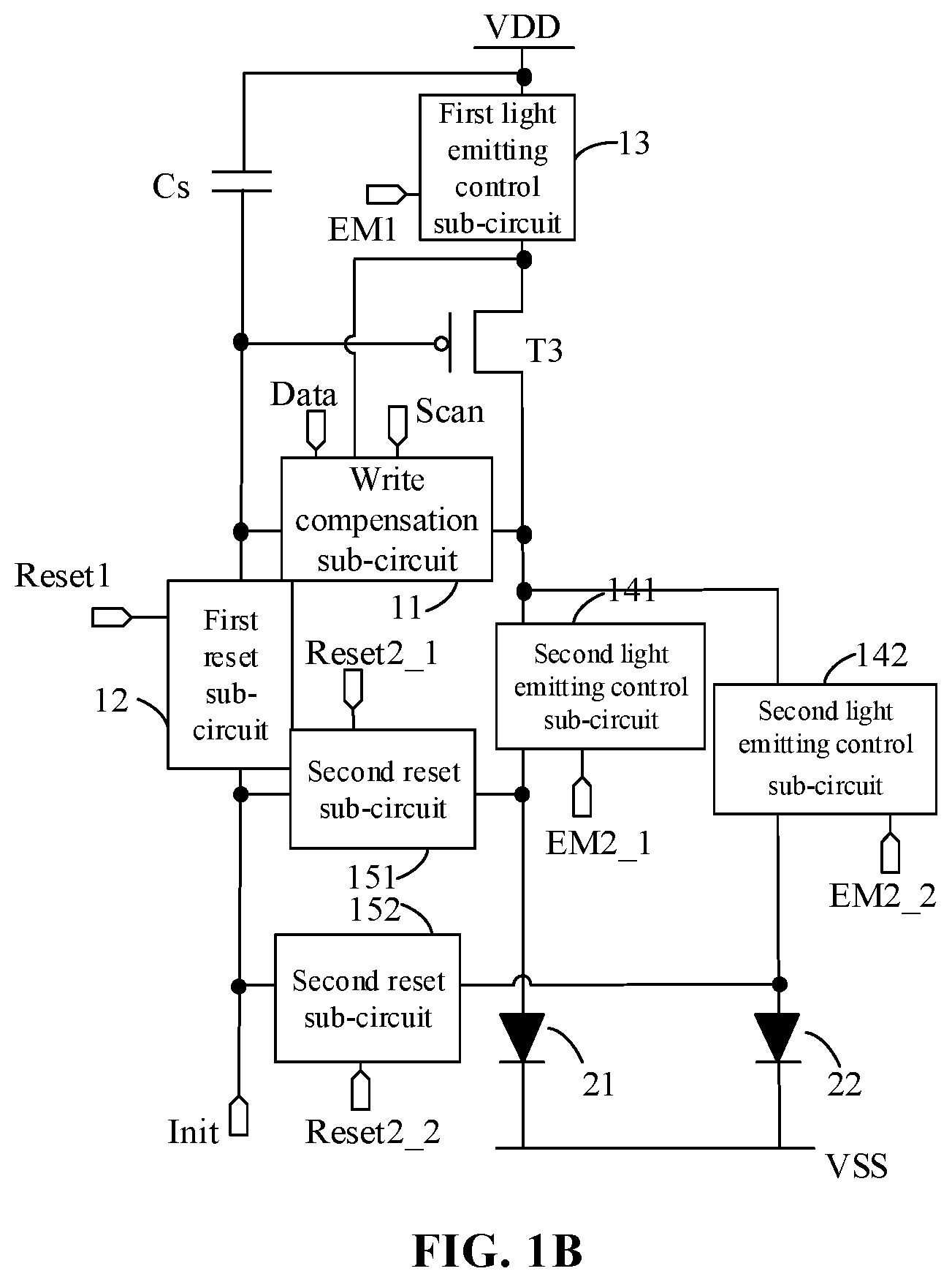 Patent US11847965 Figure 2 – Pixel structure, driving method thereof and display device
