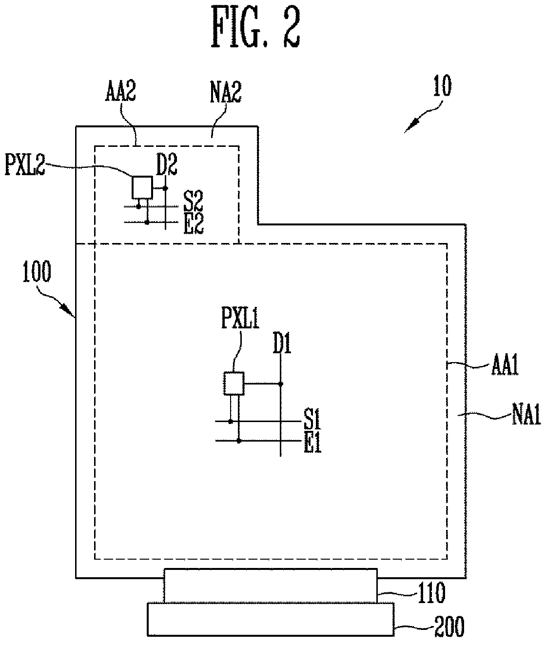 Patent US11847973 Figure 2 – Display device capable of displaying an image of uniform brightness