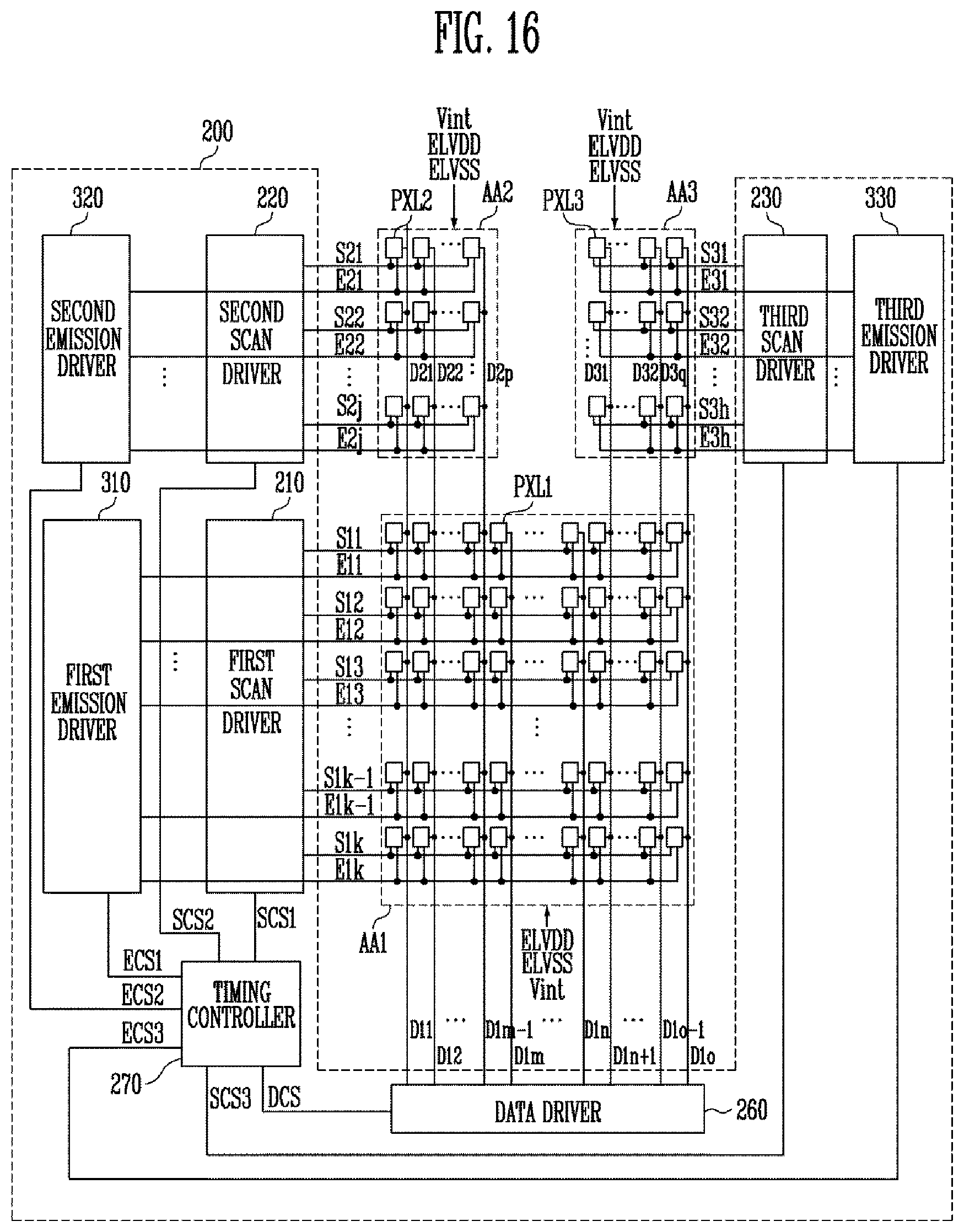 Patent US11847973 Figure 16 – Display device capable of displaying an image of uniform brightness