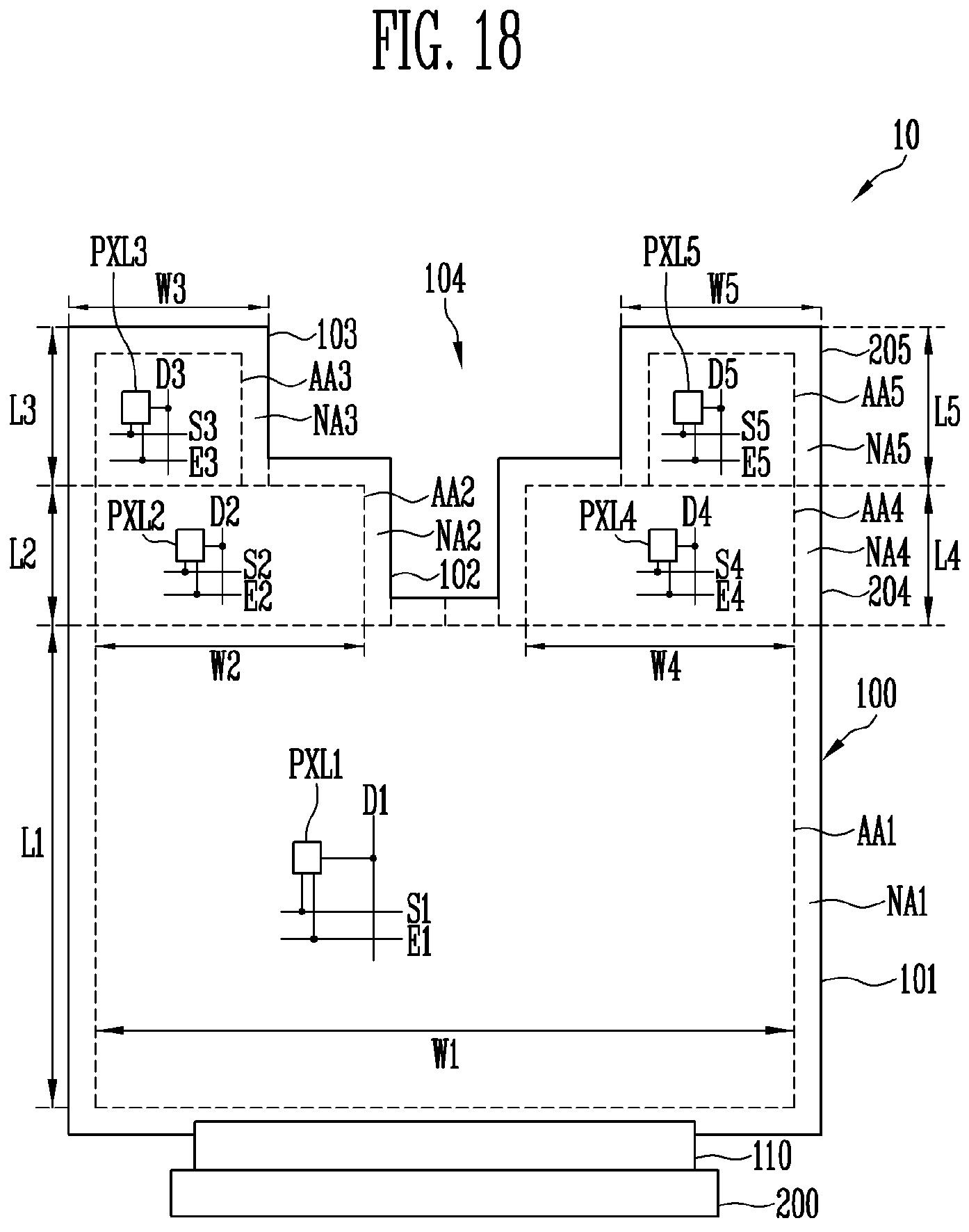 Patent US11847973 Figure 18 – Display device capable of displaying an image of uniform brightness