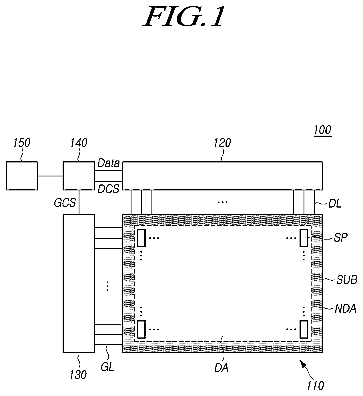Patent US11847977 Figure 1 – Display device having a reference voltage for outputting to a subpixel