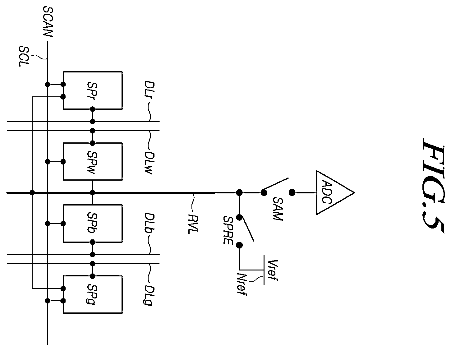 Patent US11847977 Figure 5 – Display device having a reference voltage for outputting to a subpixel