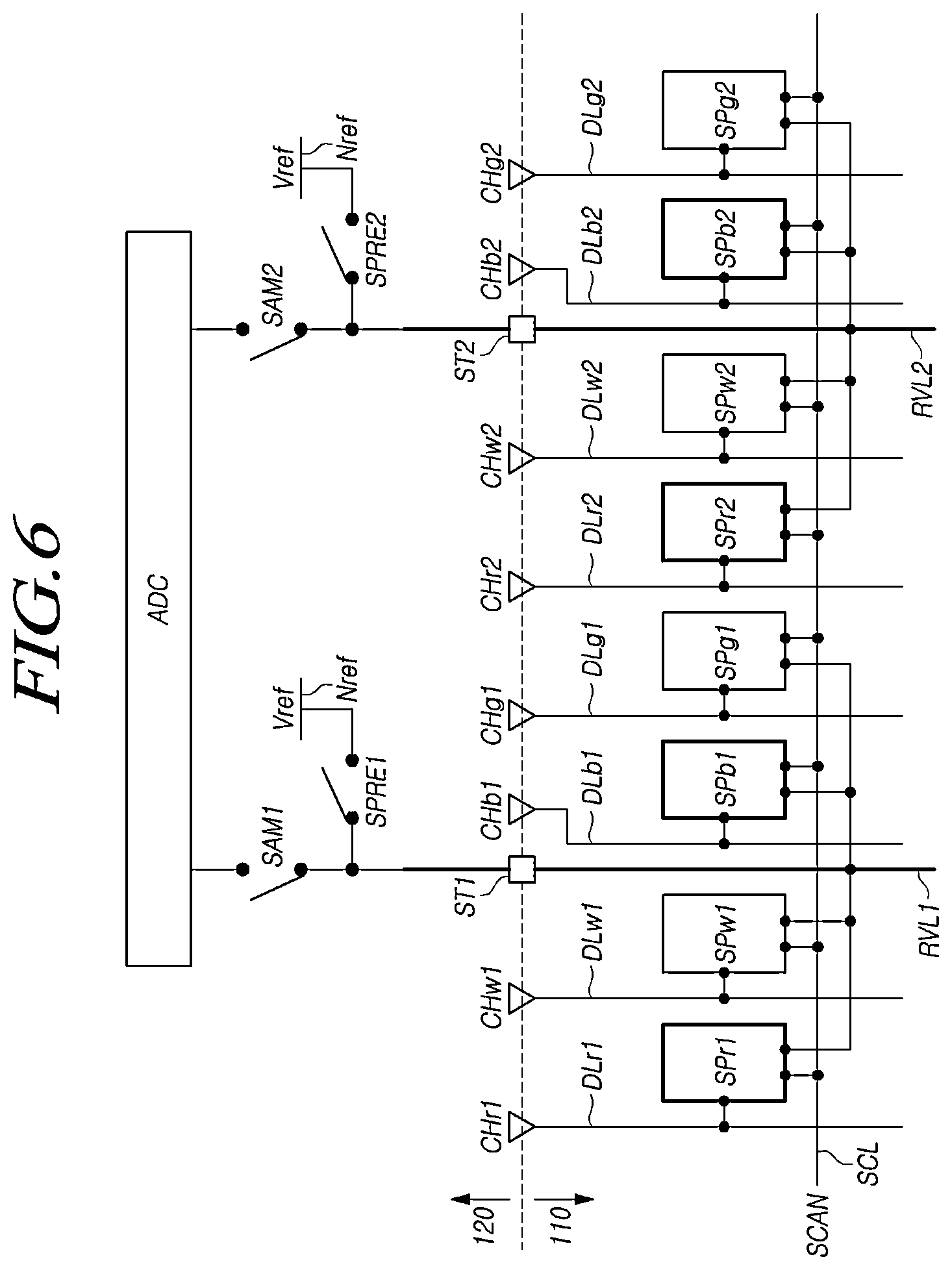Patent US11847977 Figure 6 – Display device having a reference voltage for outputting to a subpixel