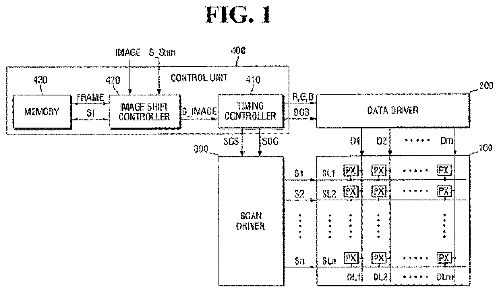 Patent US11847996 Figure 1 – Display device with image shift