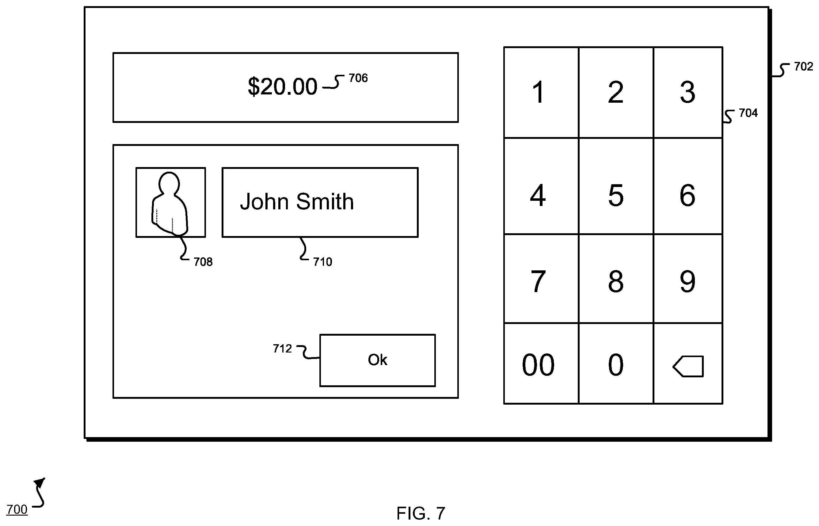 Patent US11854010 Figure 7 – Authorization of cardless payment transactions