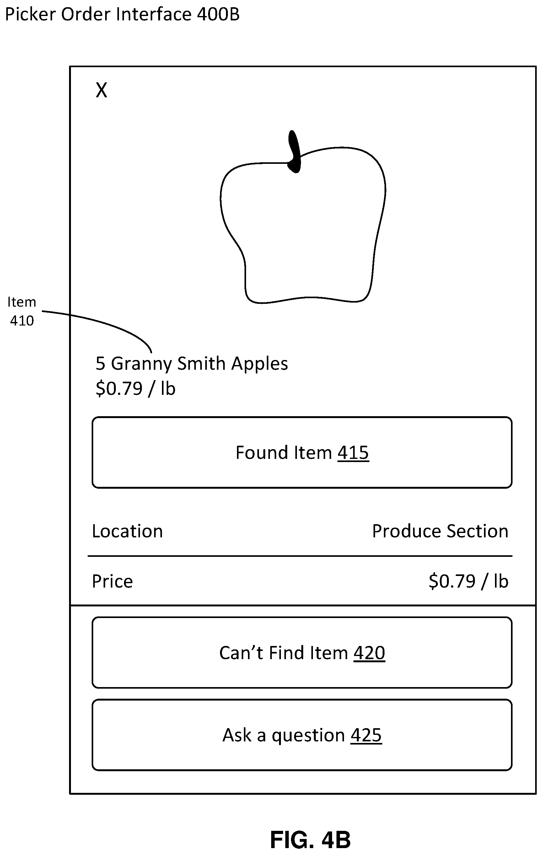 Patent US11854066 Figure 5 – Messaging interface for managing order changes