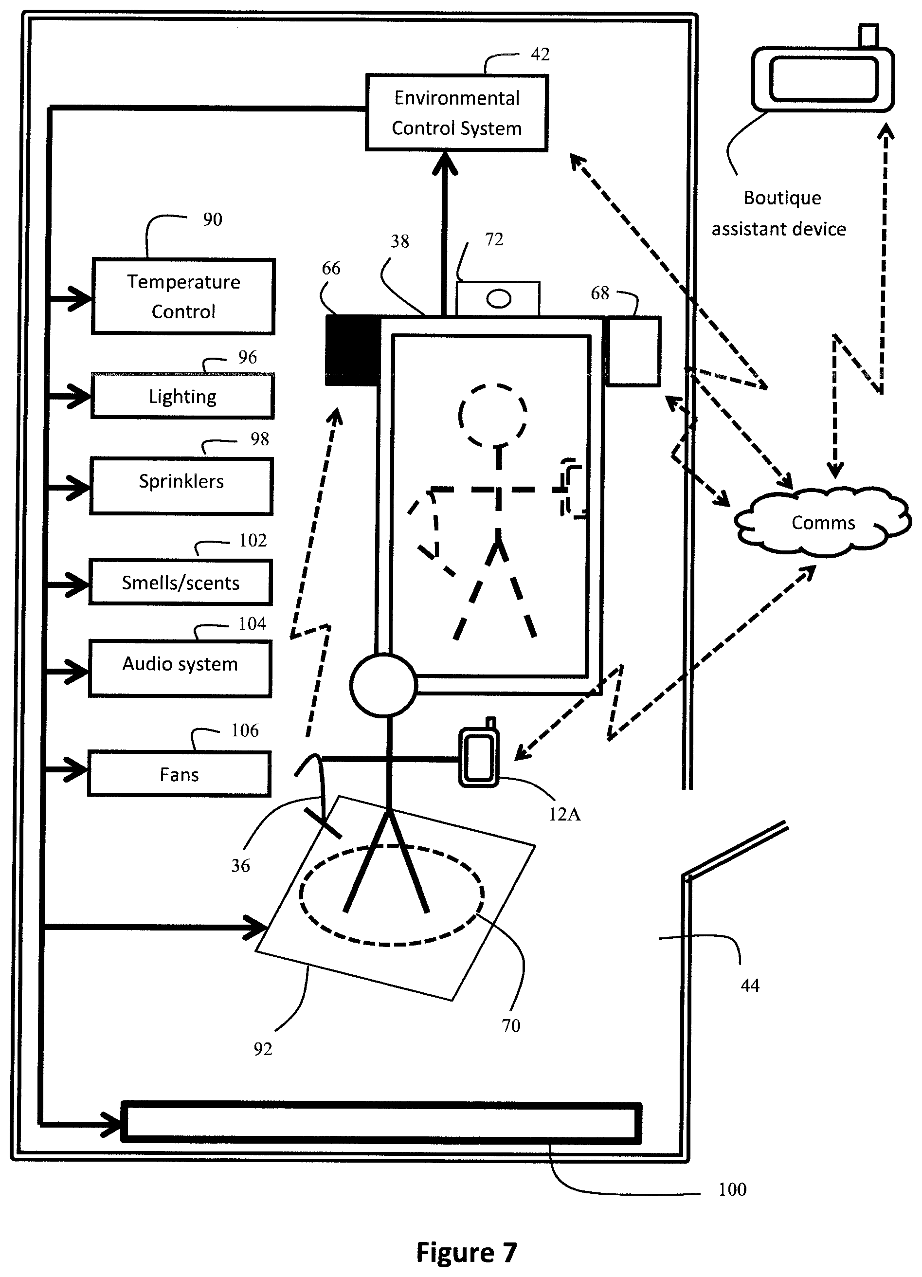 Patent US11854067 Figure 8 – System for user interaction in a retail environment