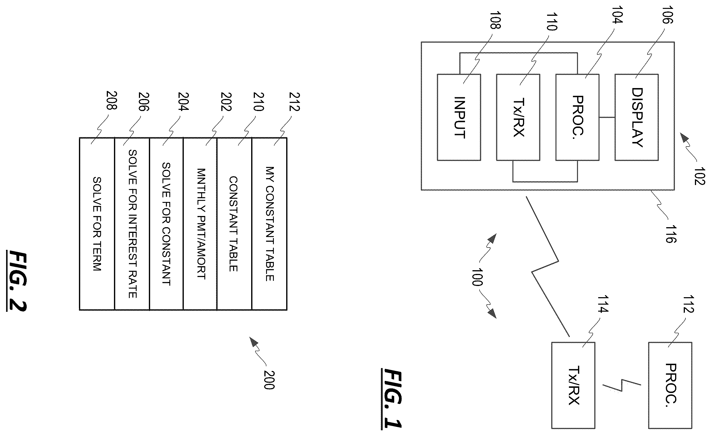 Patent US11854076 Figure 1 – Specialized calculator with graphical element and user interfaces