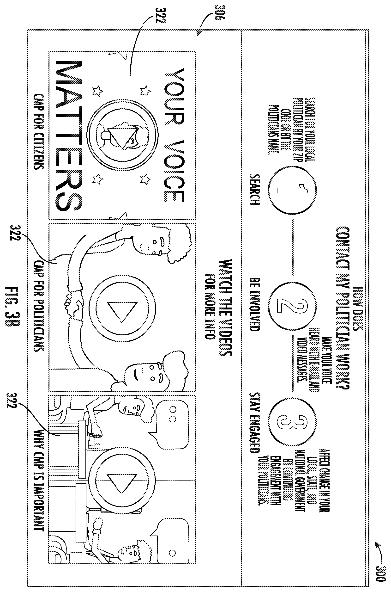 Patent US11854093 Figure 4 – Graphical user interface and method of generation for contacting government representatives
