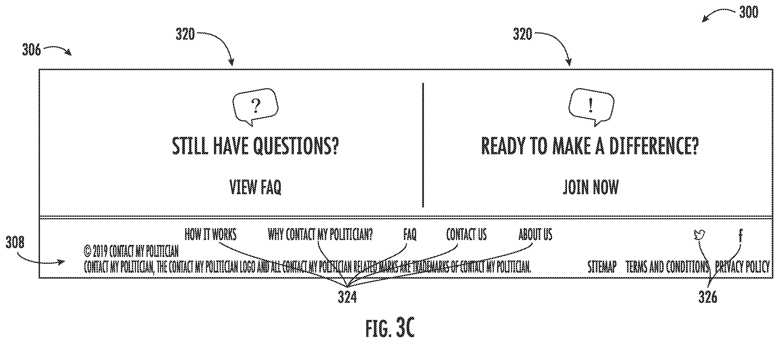 Patent US11854093 Figure 5 – Graphical user interface and method of generation for contacting government representatives