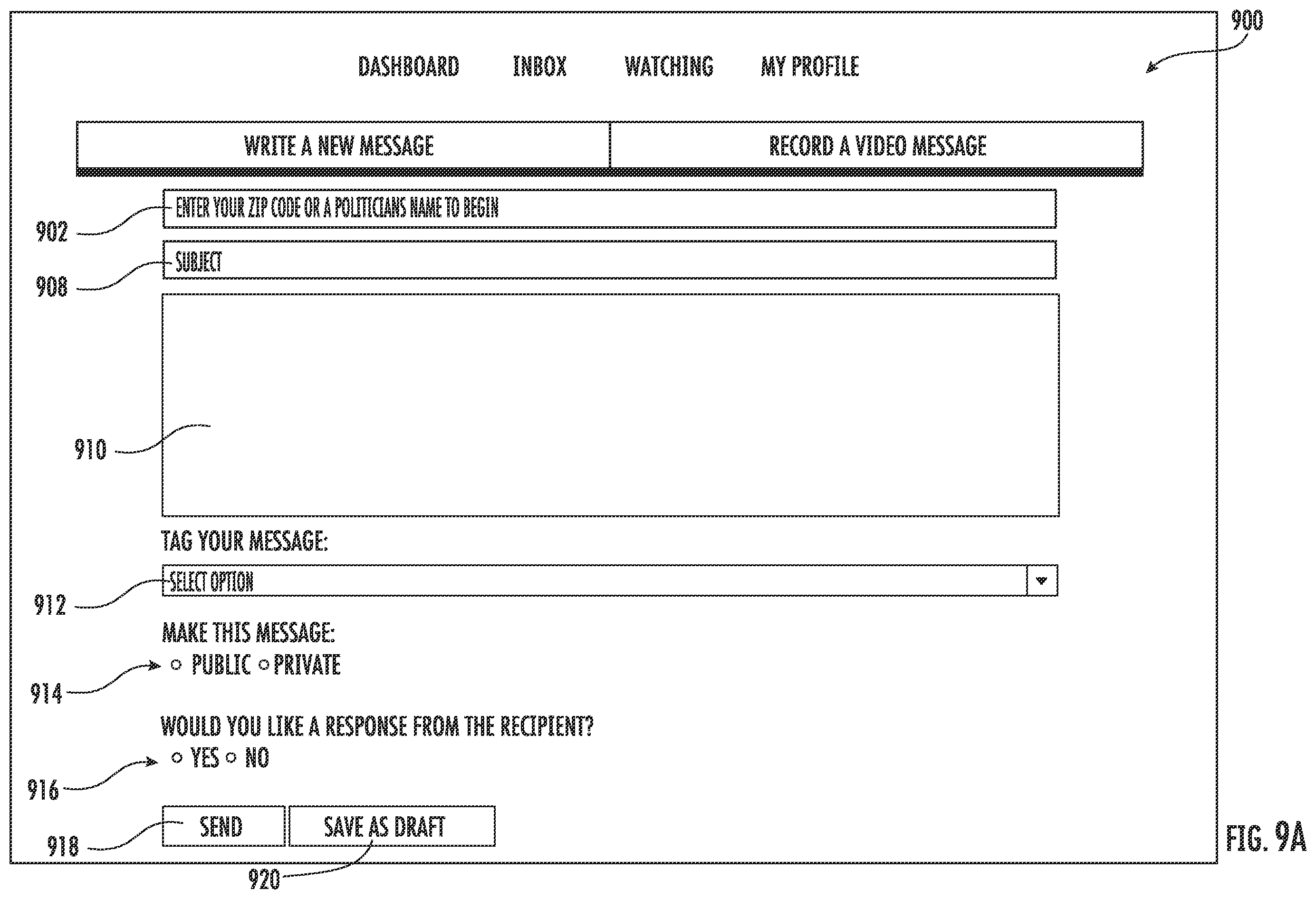 Patent US11854093 Figure 16 – Graphical user interface and method of generation for contacting government representatives