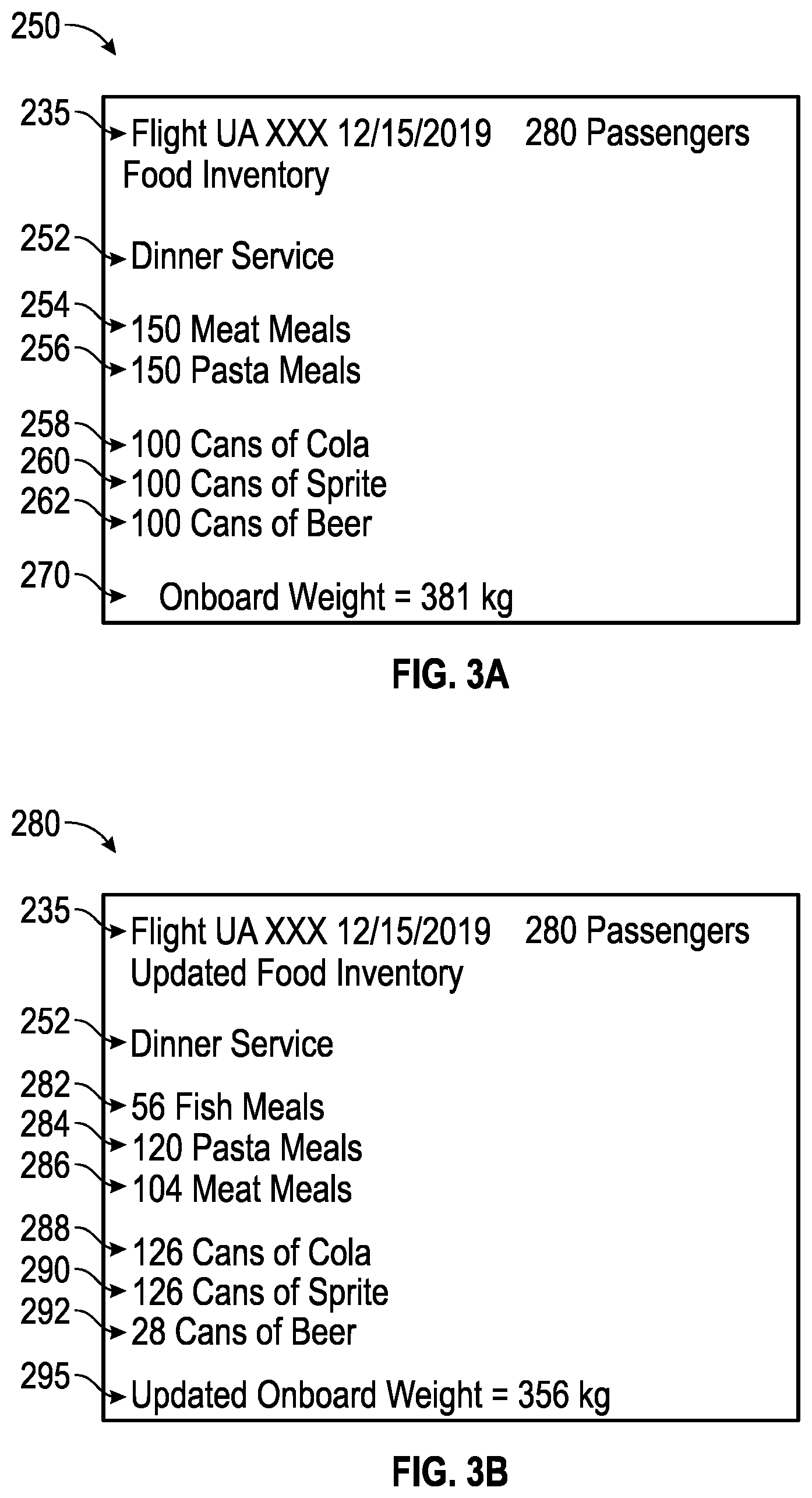 Patent US11854099 Figure 4 – Computer-based method and system for managing a food inventory of a flight