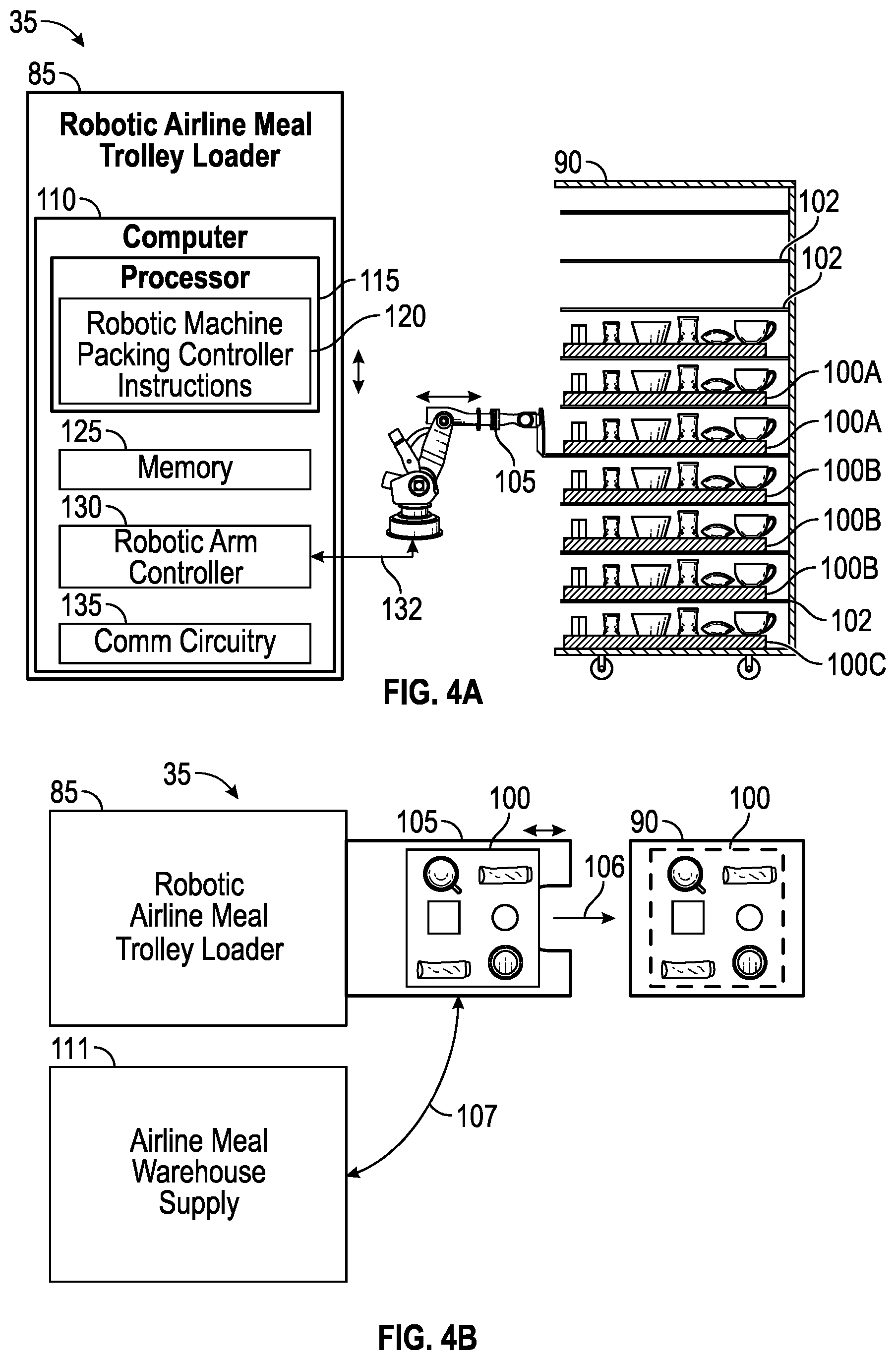 Patent US11854099 Figure 5 – Computer-based method and system for managing a food inventory of a flight