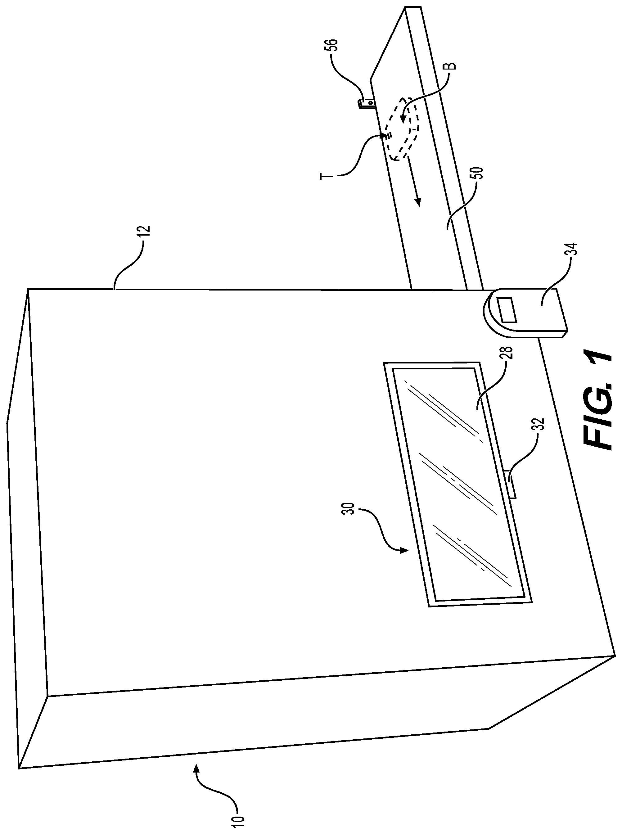 Patent US11854327 — Secure baggage claim system — Figure 1