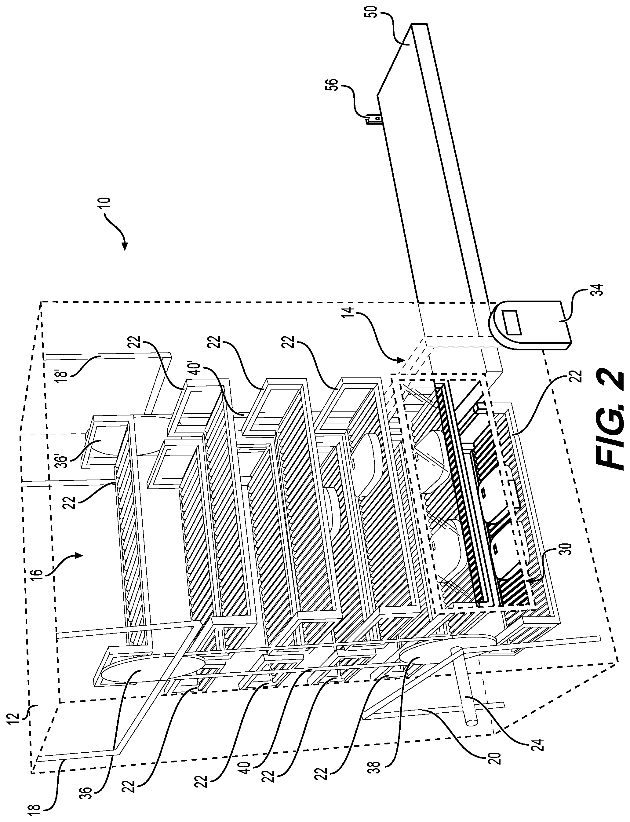 Patent US11854327 Figure 2 – Secure baggage claim system