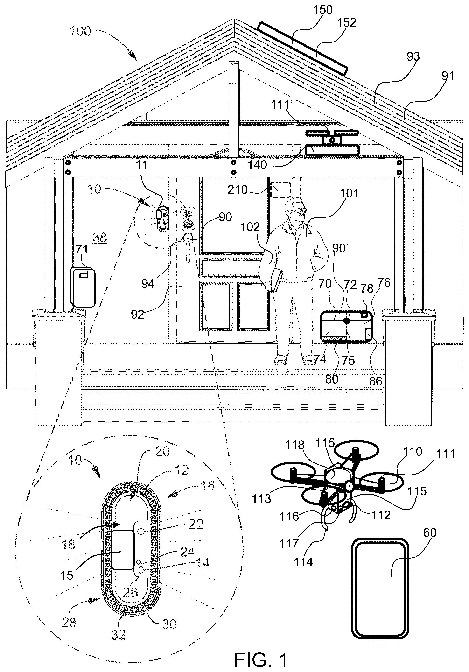Patent US11854328 Figure 1 – Access management system