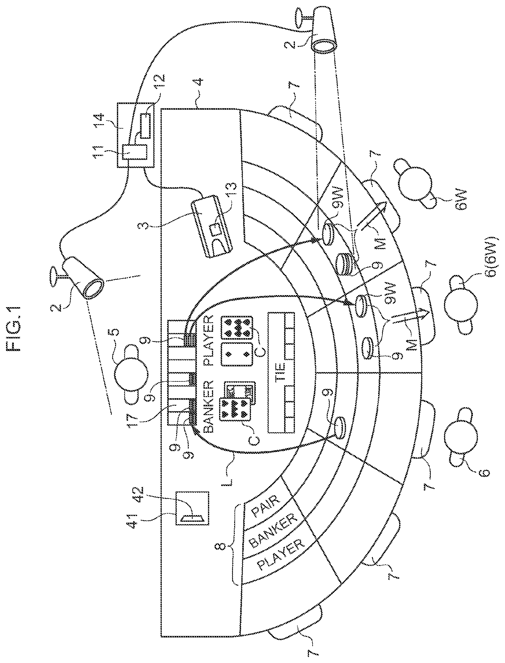 Patent US11854334 Figure 1 – Fraud detection system in a casino