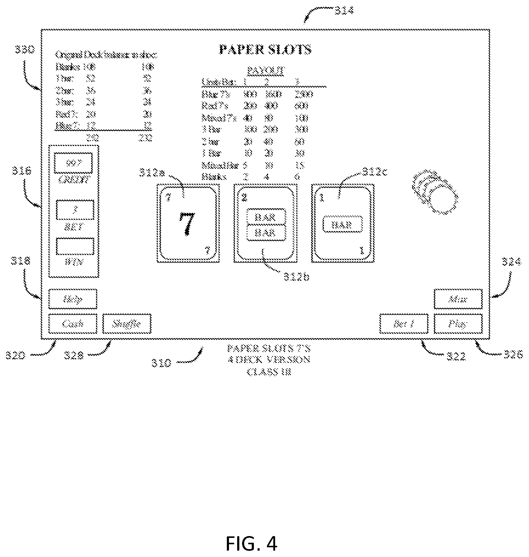 Patent US11854338 Figure 4 – Card selection and display and restoration