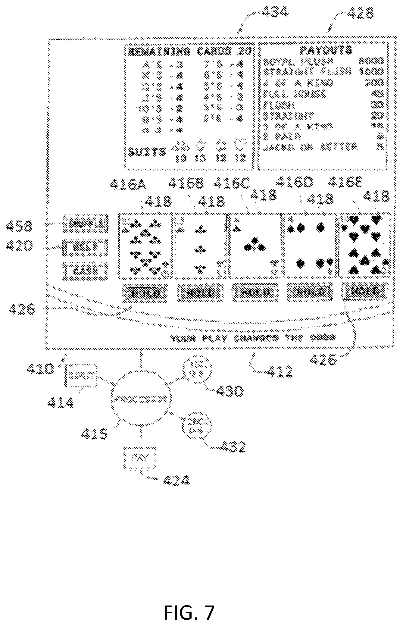 Patent US11854338 Figure 10 – Card selection and display and restoration