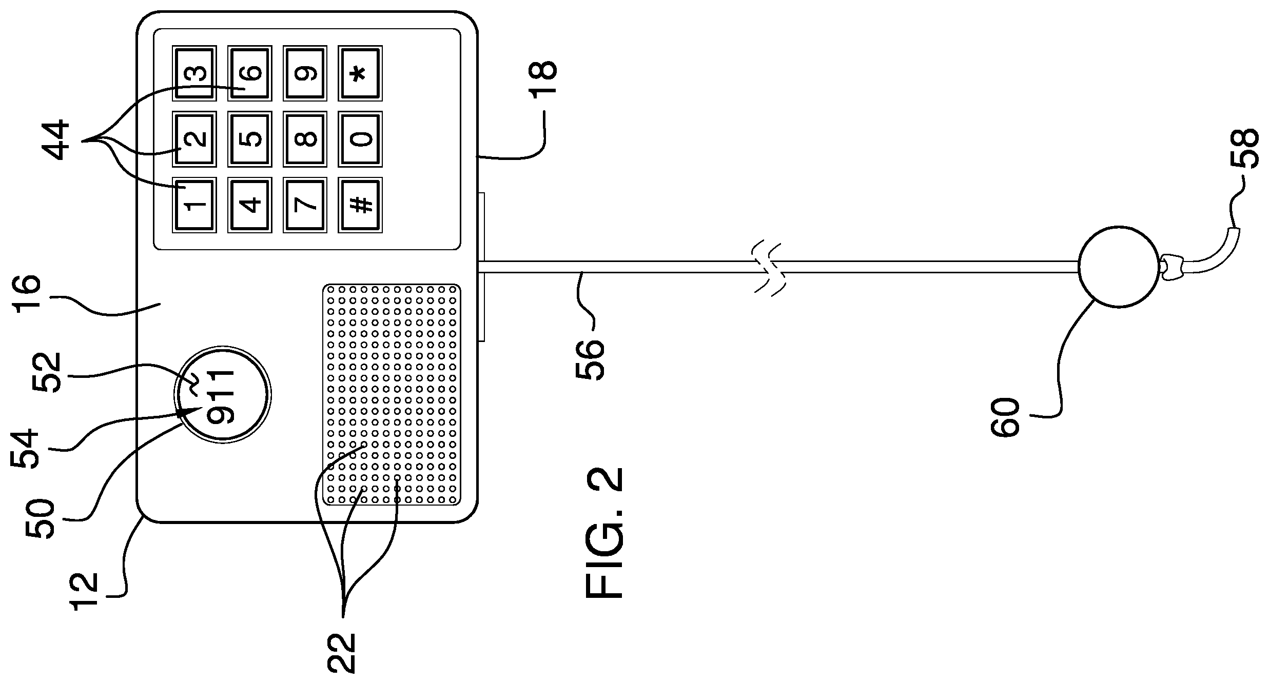 Patent US11854364 Figure 2 – Emergency communication assembly