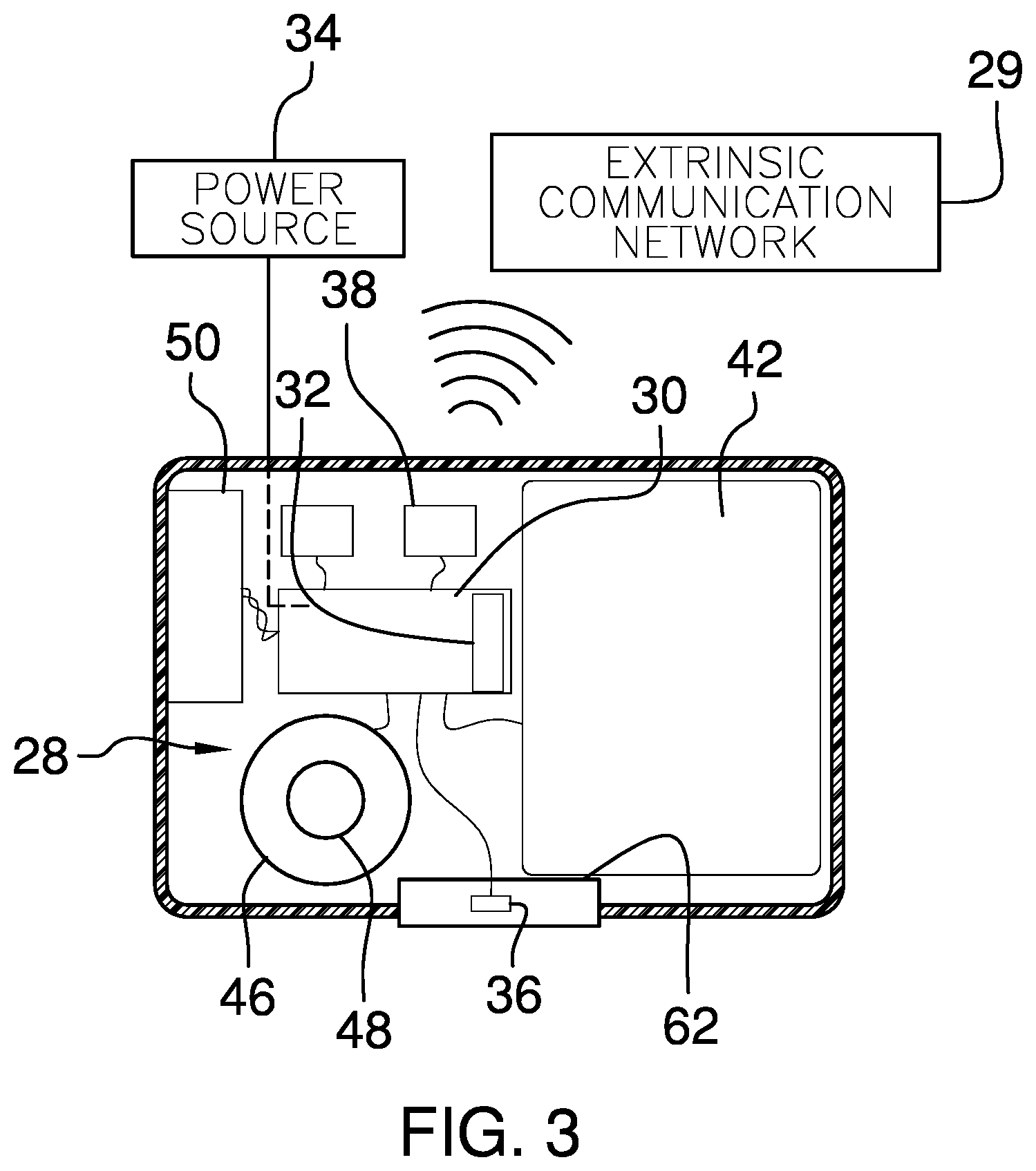 Patent US11854364 Figure 3 – Emergency communication assembly