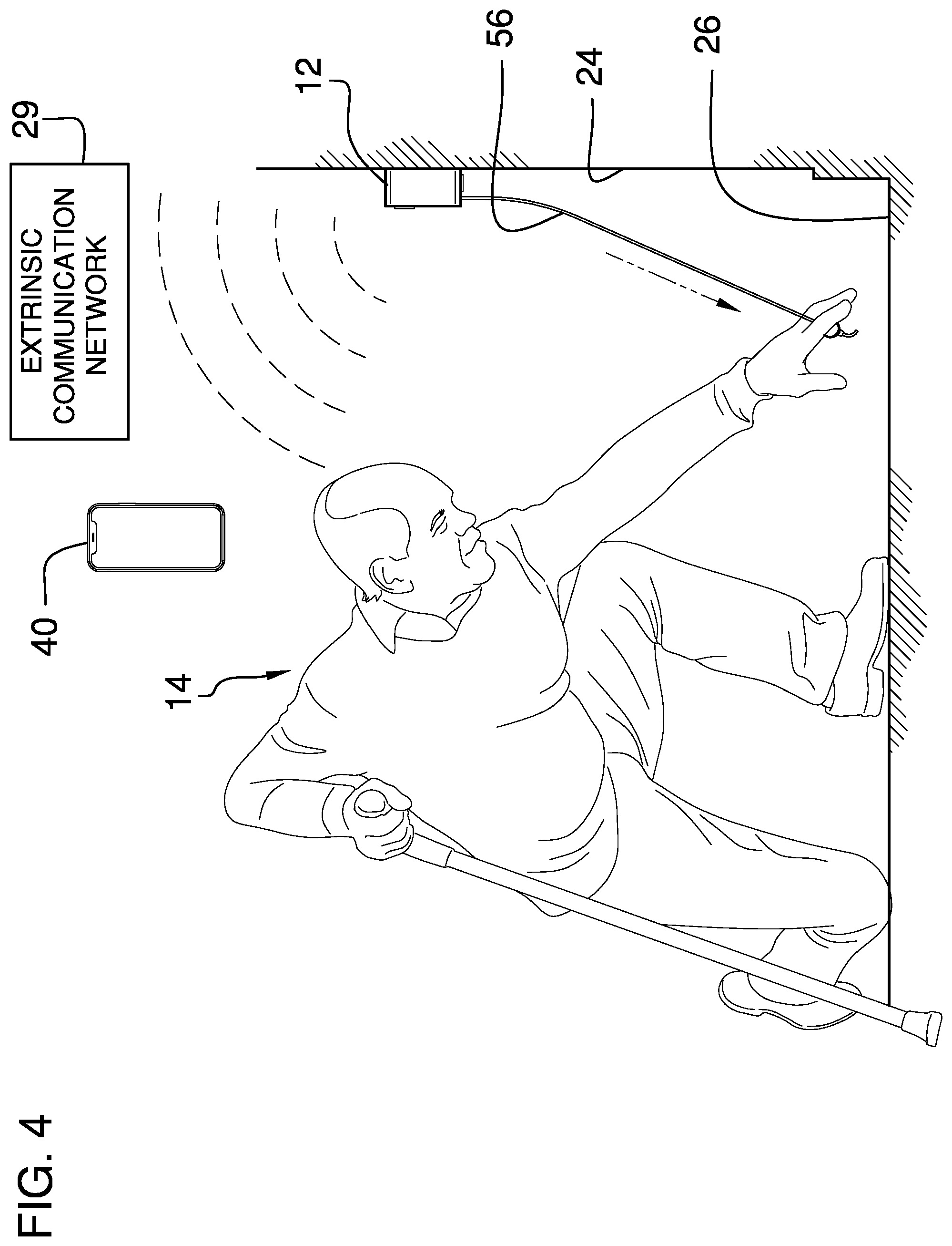 Patent US11854364 Figure 4 – Emergency communication assembly