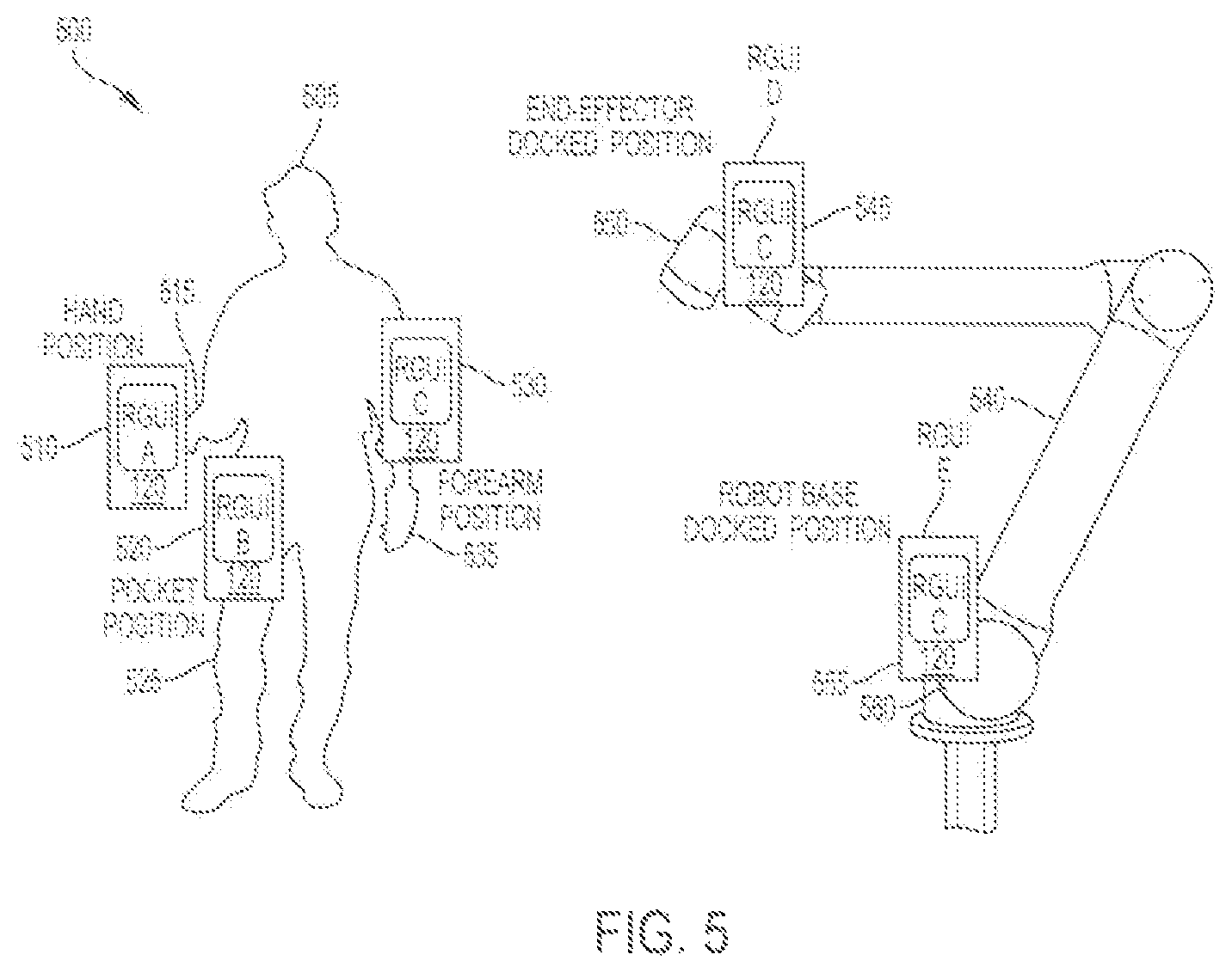 Patent US11854379 Figure 5 – Method, device, and computer-readable medium for mobile device management of collaborative industrial robot