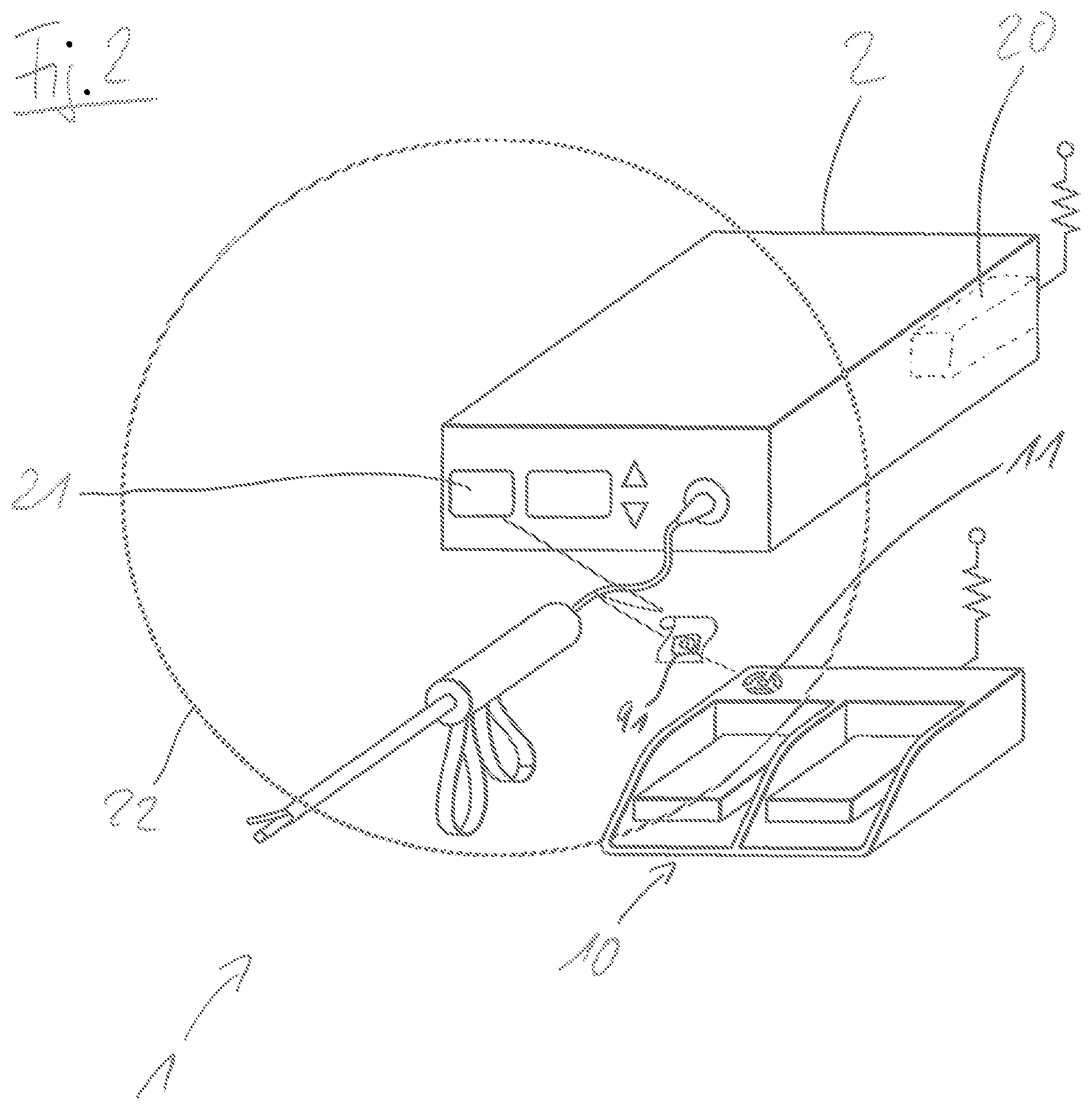 Patent US11854381 Figure 2 – Coupling of foot switch and medical device