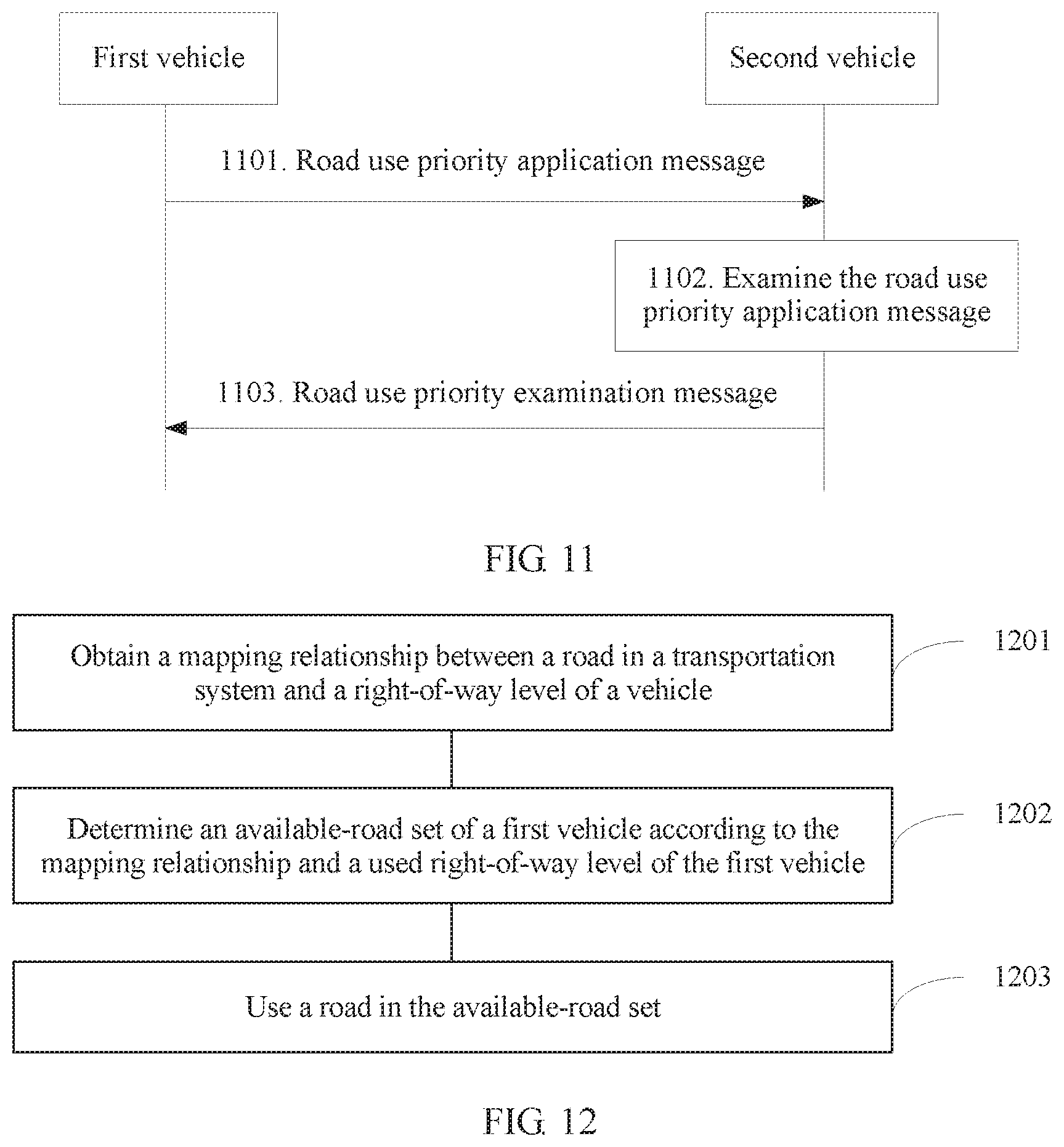 Patent US11854386 Figure 6 – Vehicle right-of-way management method and apparatus, and terminal