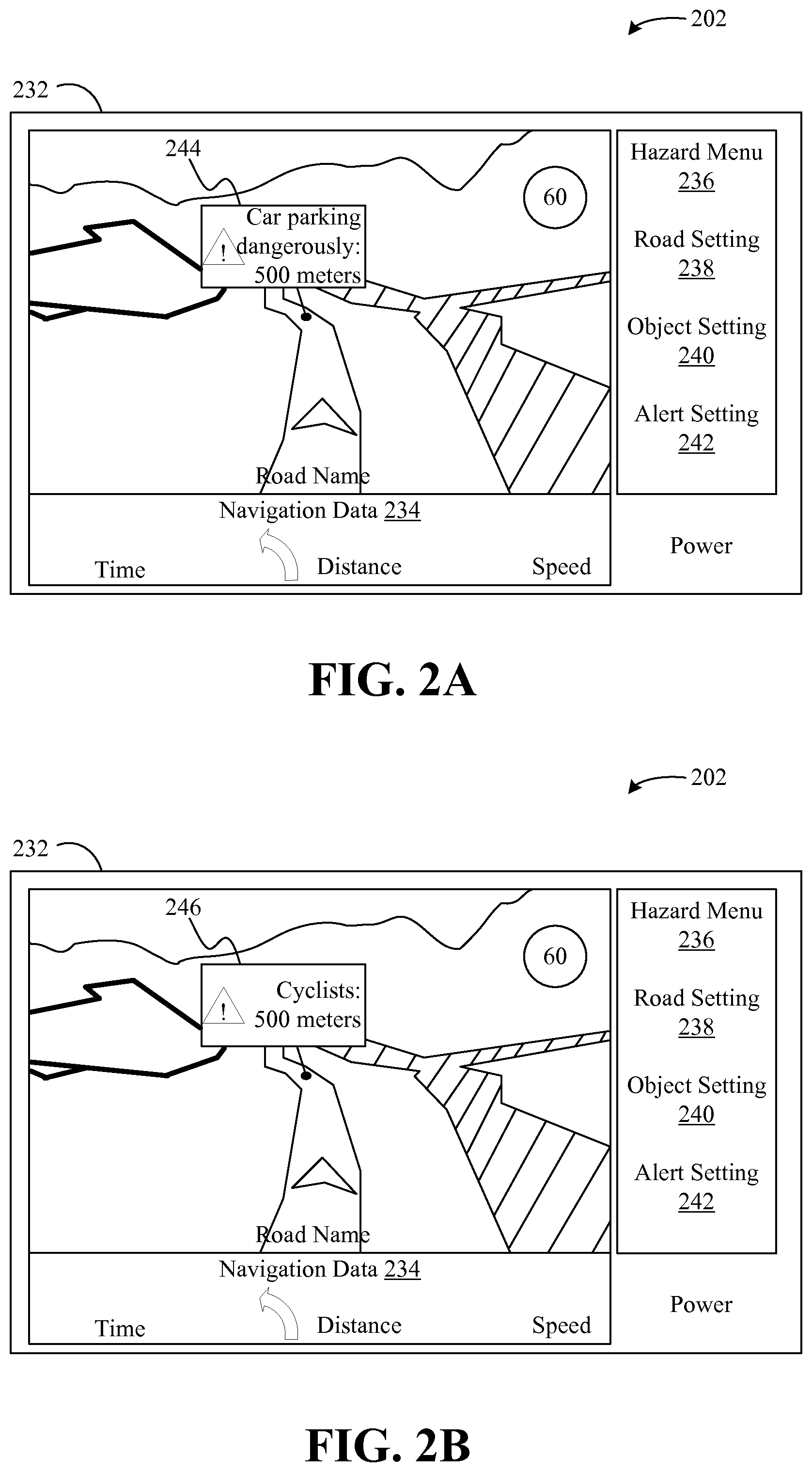 Patent US11854393 Figure 2 – Road hazard communication