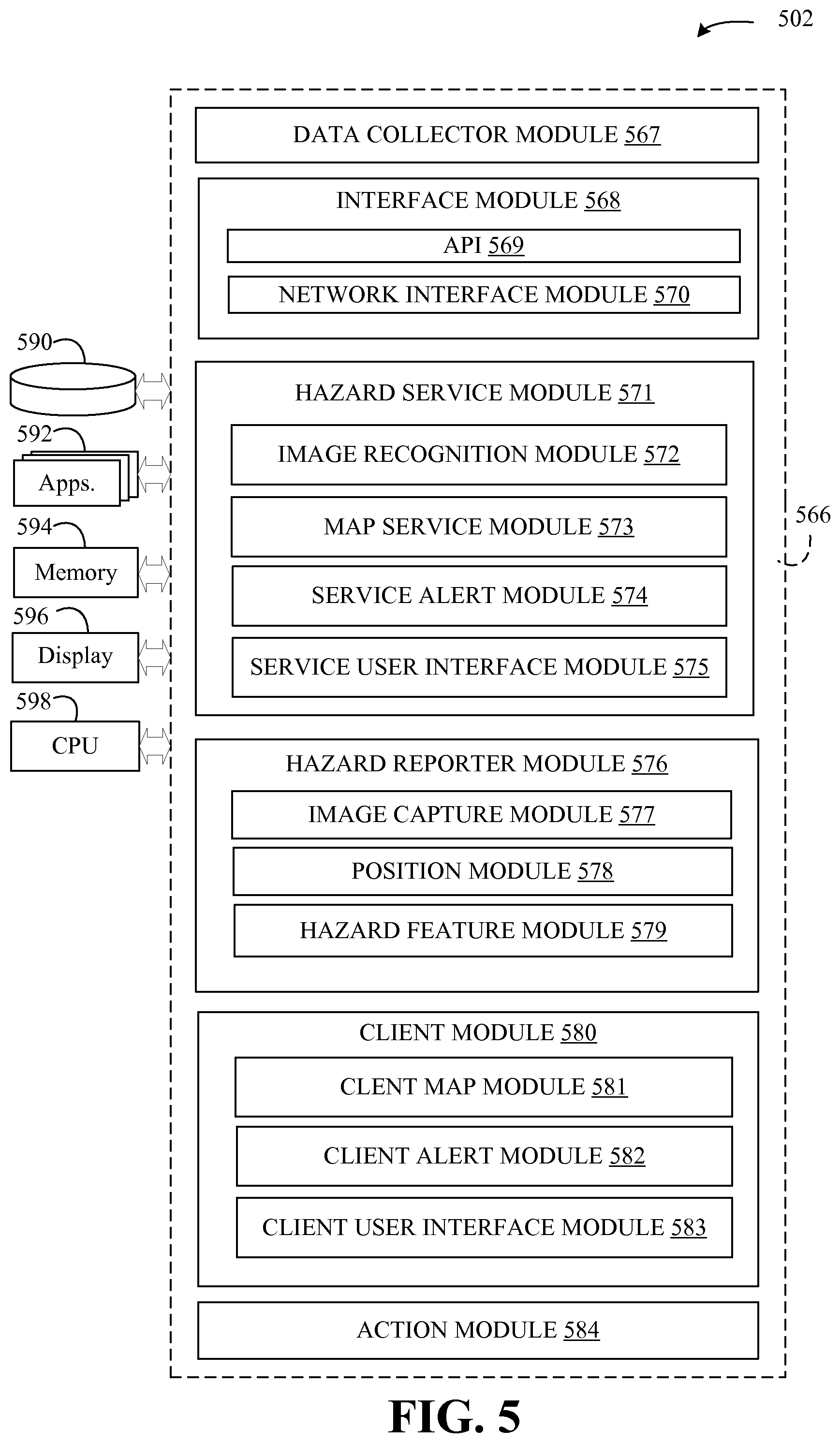 Patent US11854393 Figure 4 – Road hazard communication