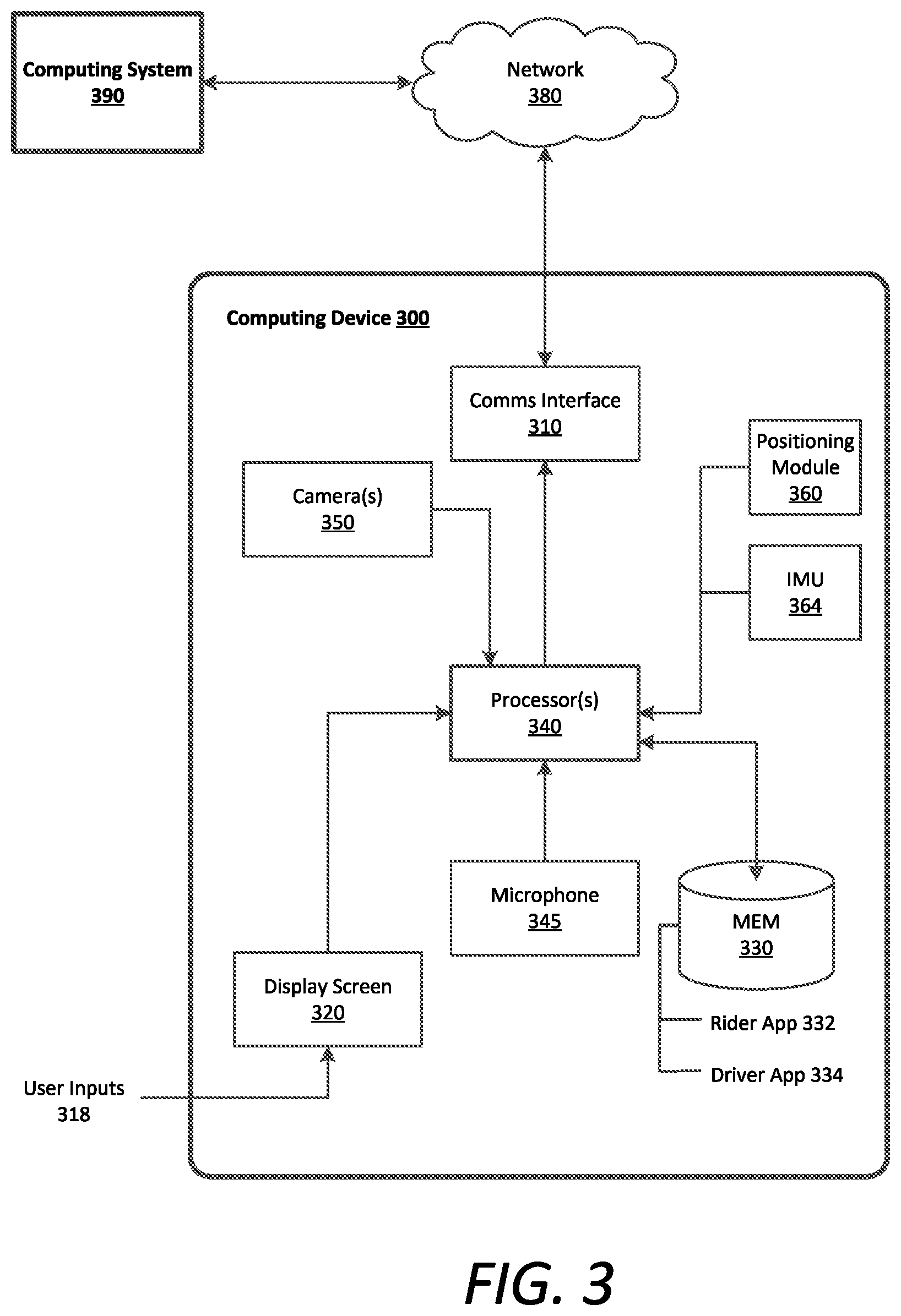 Patent US11854404 Figure 3 – Computing timing intervals for vehicles through directional route corridor